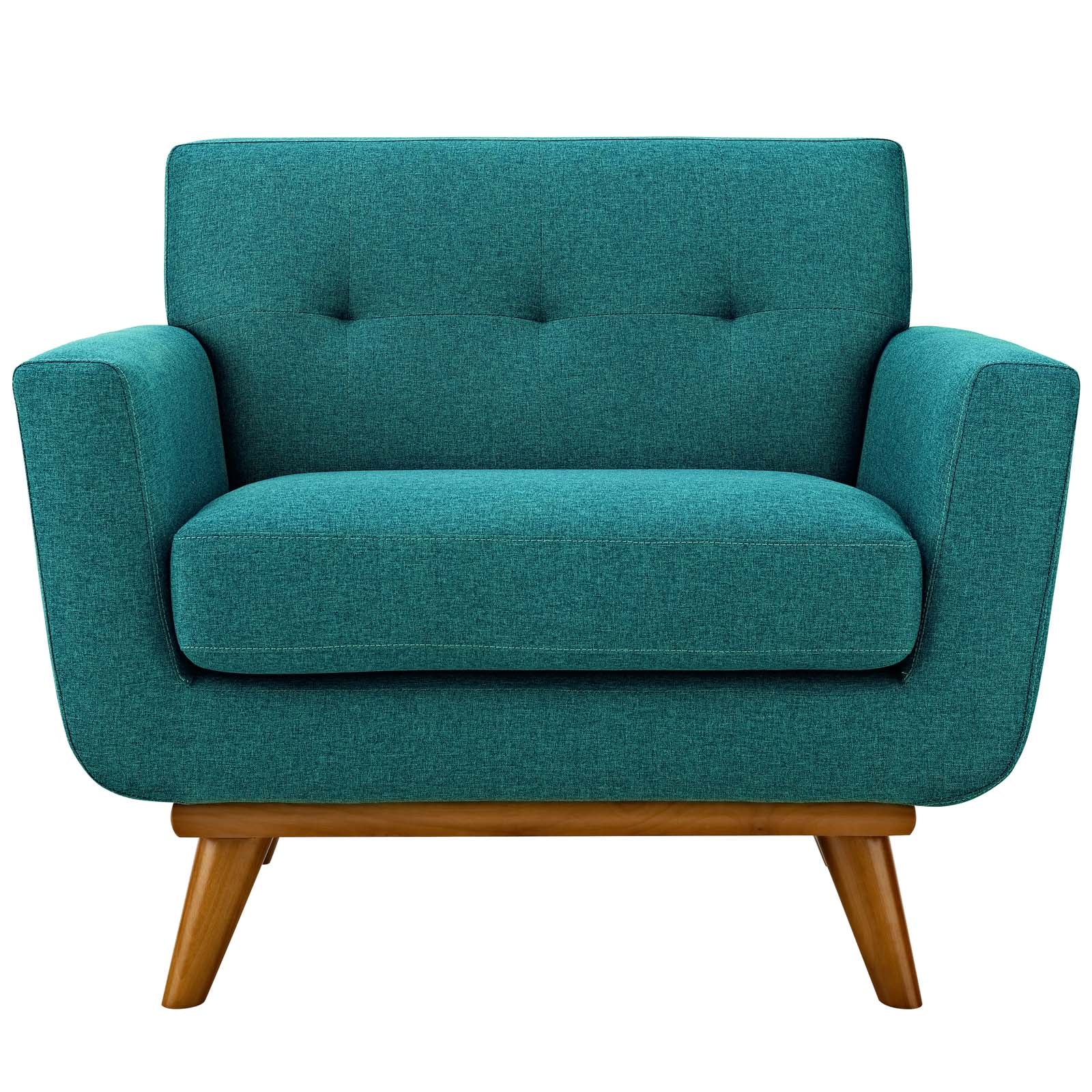 Modway Accent Chairs - Engage Upholstered Fabric Armchair Teal