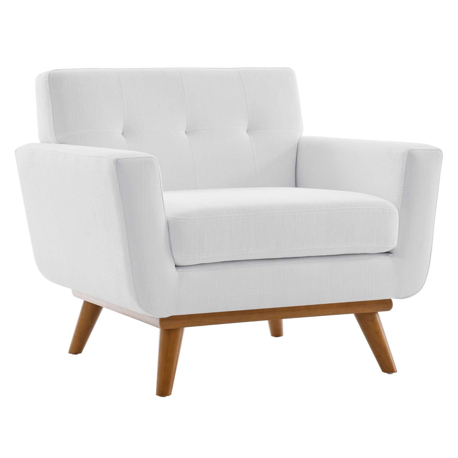 Modway Accent Chairs - Engage Upholstered Fabric Armchair White