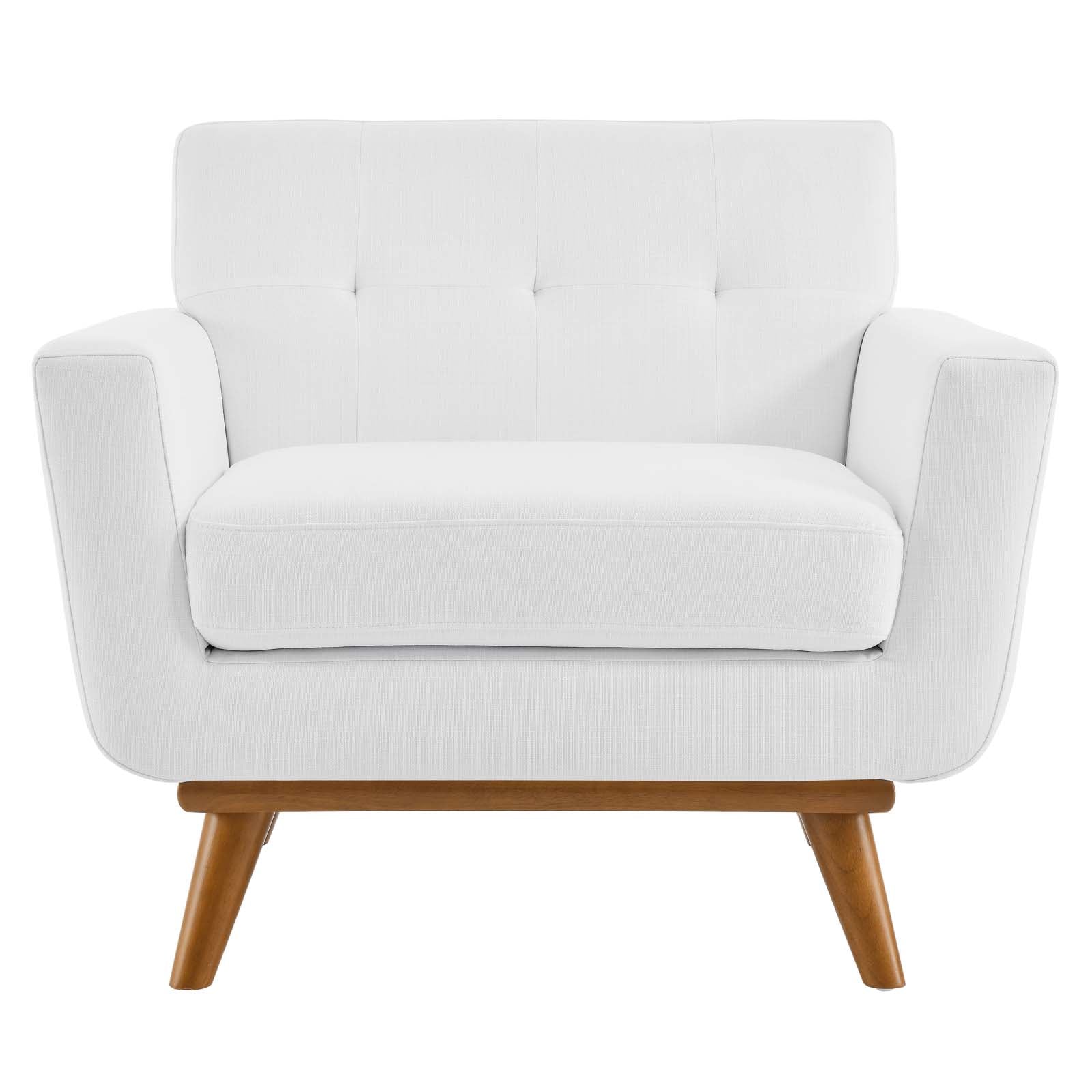Modway Accent Chairs - Engage Upholstered Fabric Armchair White