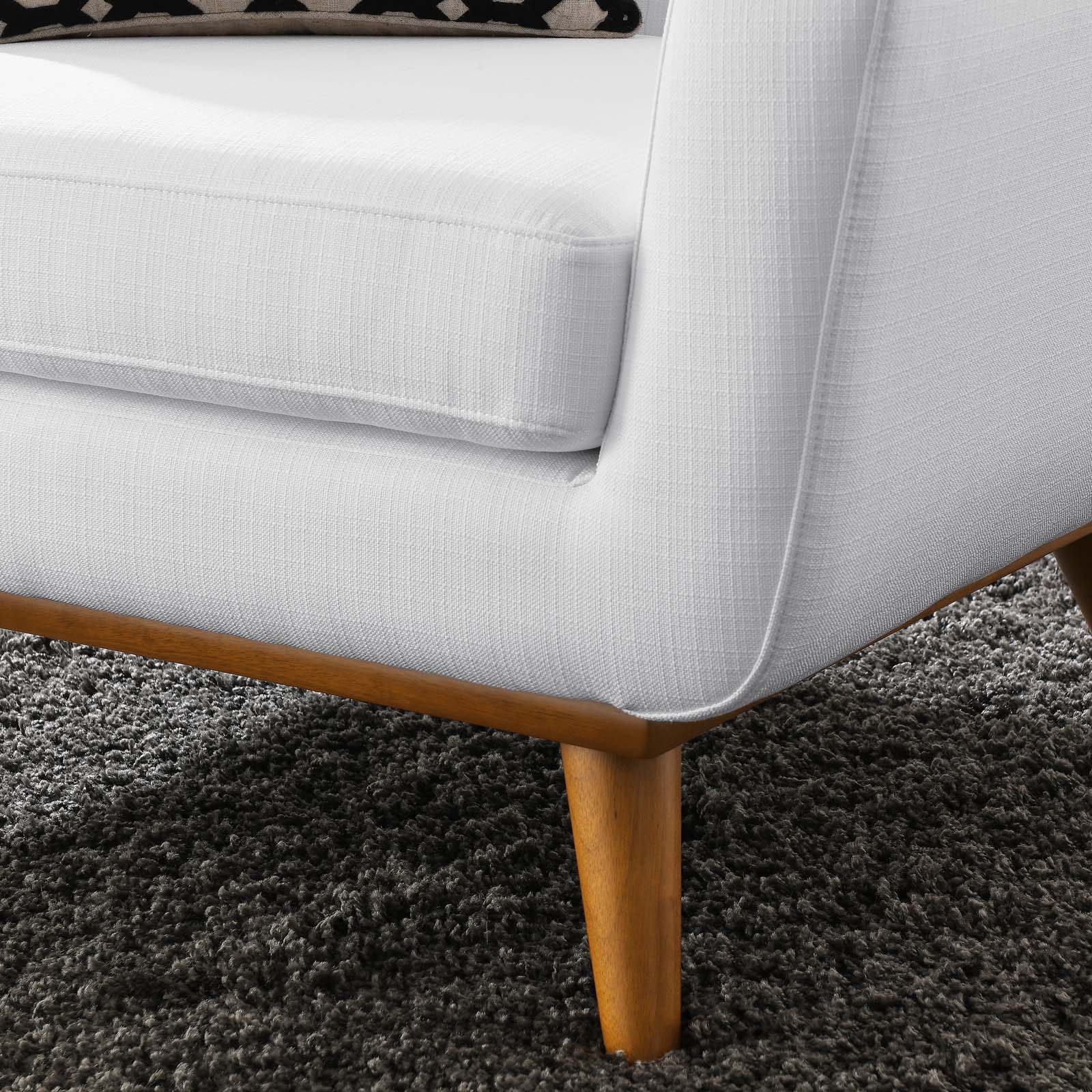 Modway Accent Chairs - Engage Upholstered Fabric Armchair White