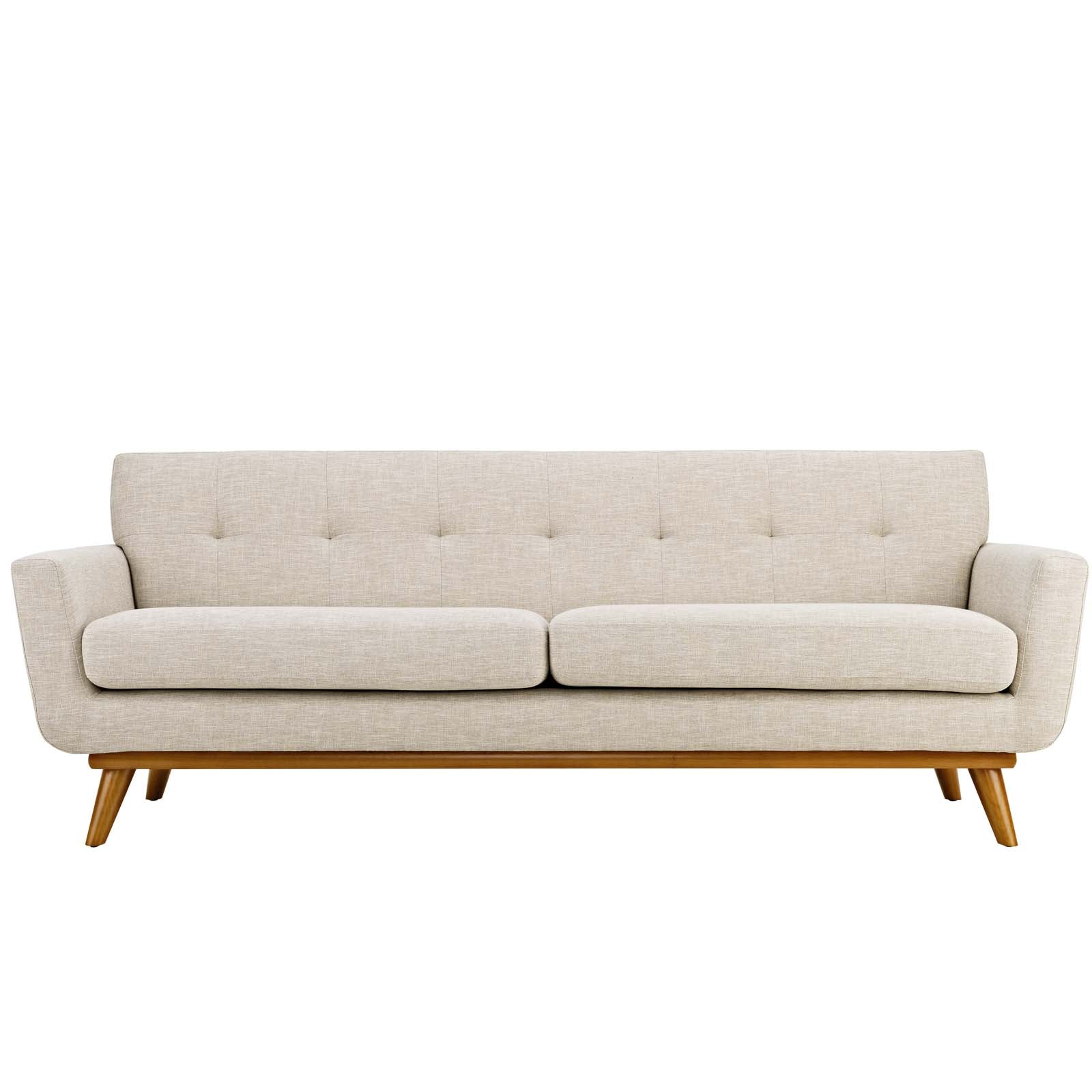 Modway Sofas & Couches - Engage Upholstered Fabric Sofa Beige