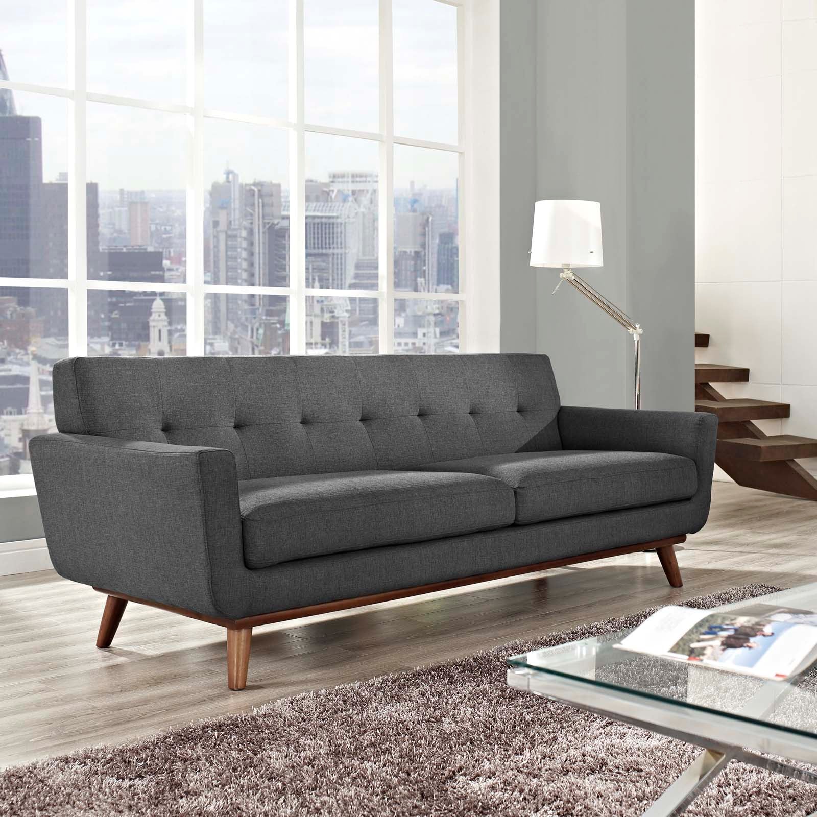 Modway Sofas & Couches - Engage Upholstered Fabric Sofa Gray