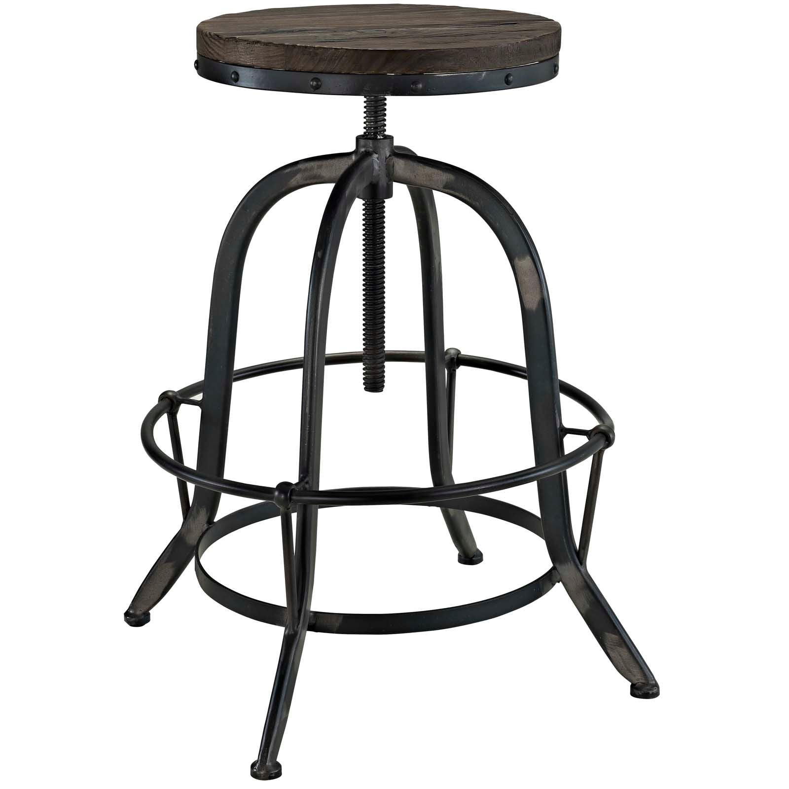 Modway Barstools - Collect Wood Top Bar Stool Black