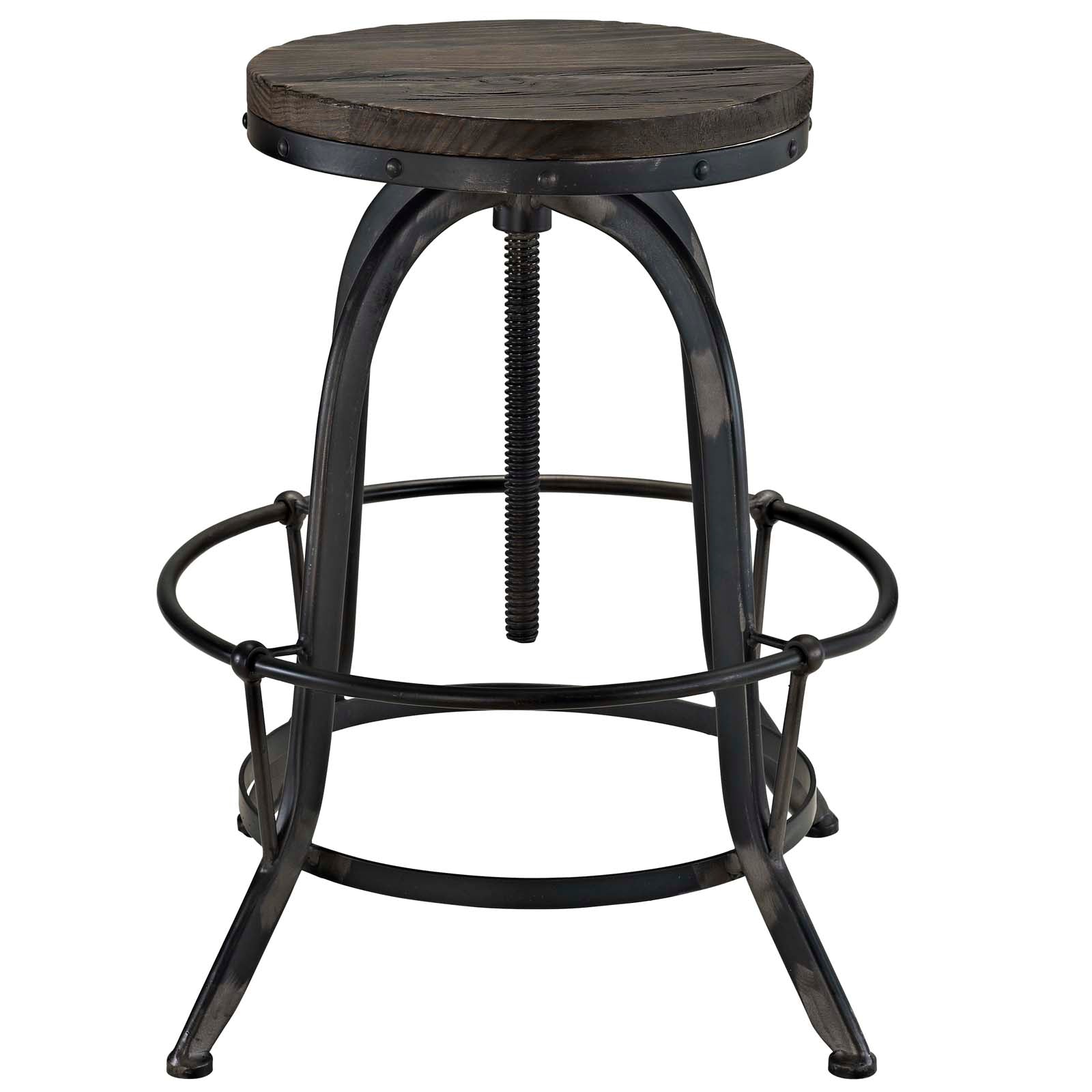 Modway Barstools - Collect Wood Top Bar Stool Black