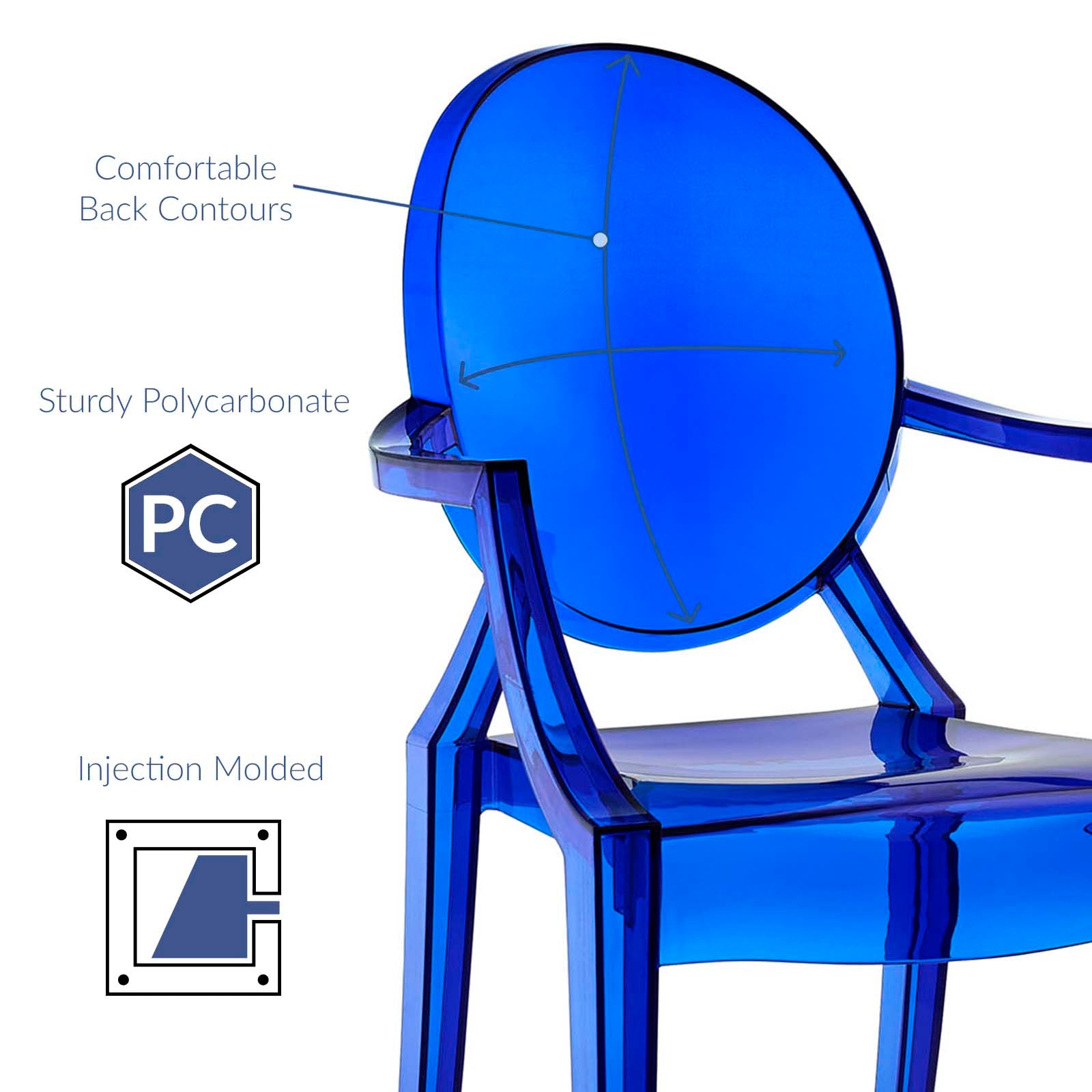 Modway Dining Chairs - Casper Dining Armchair Blue
