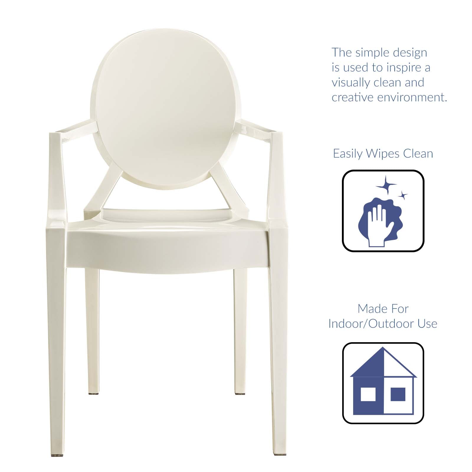 Modway Dining Chairs - Casper Dining Armchair White