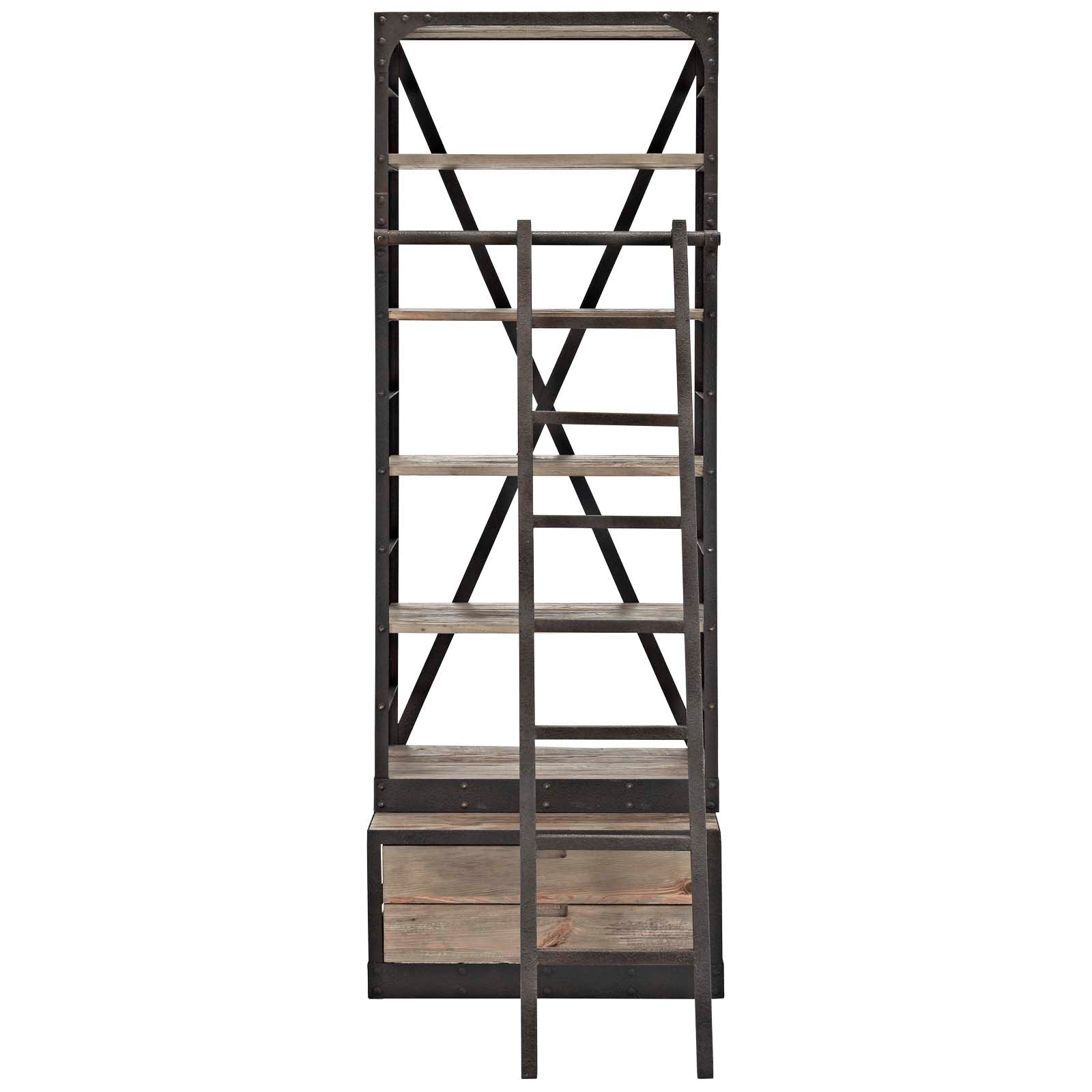 Modway Shelves - Velocity Wood Bookshelf Brown