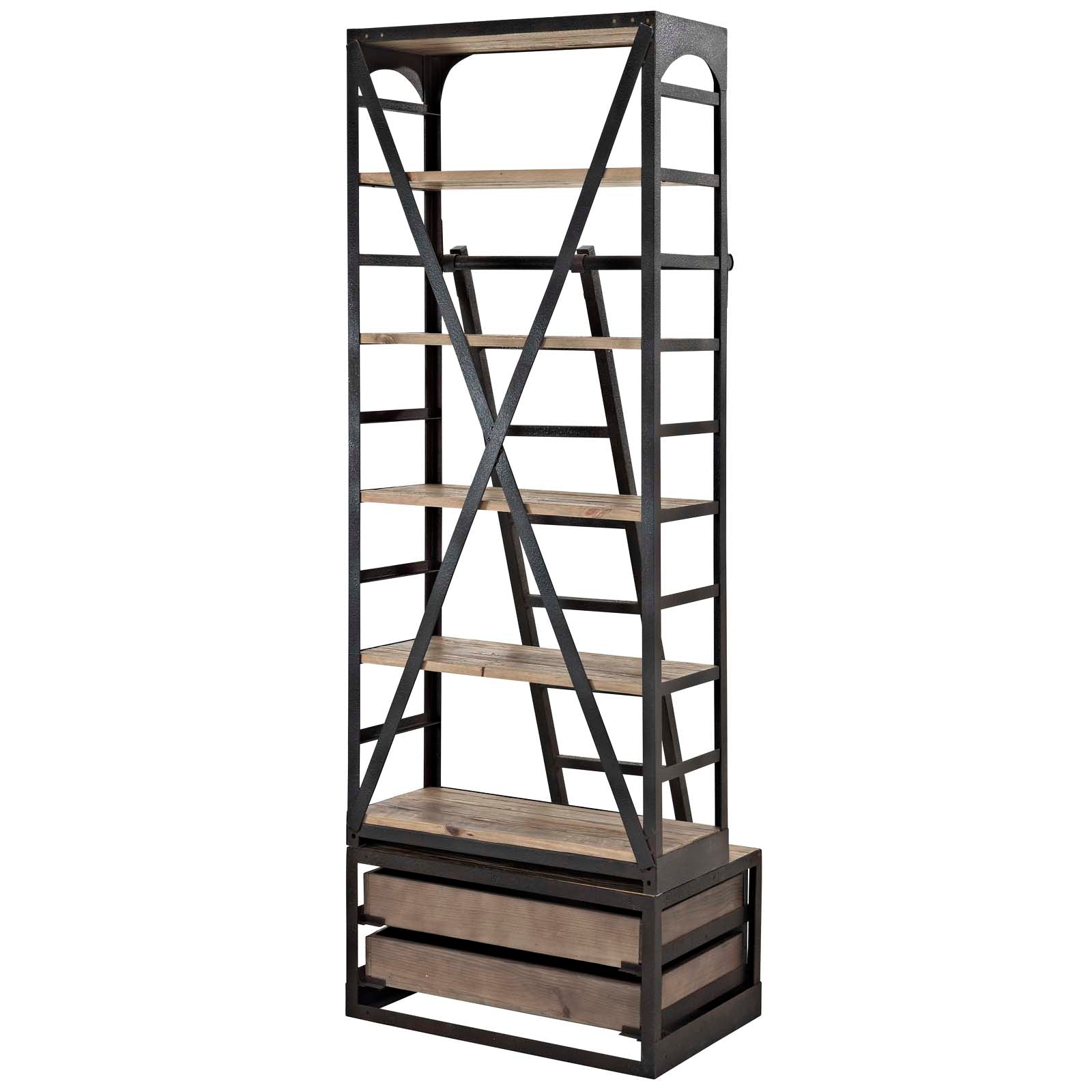 Modway Shelves - Velocity Wood Bookshelf Brown