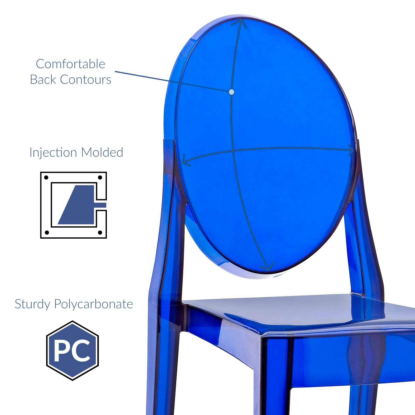 Modway Dining Chairs - Casper Dining Side Chair Blue