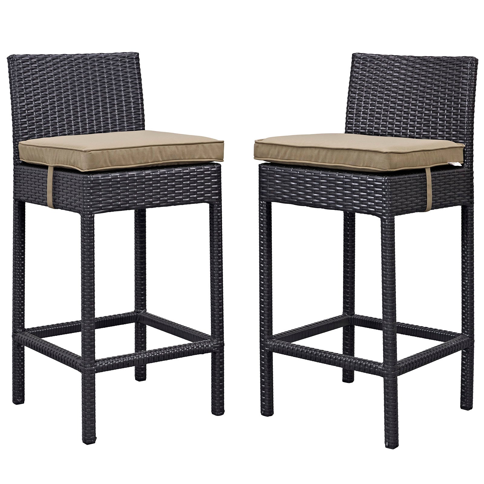 Modway Outdoor Barstools - Lift Bar Stool Outdoor Patio ( Set of 2 ) Espresso Mocha