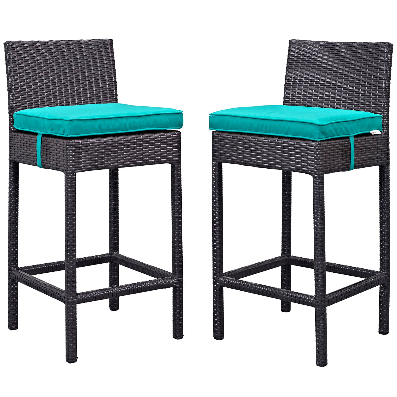 Modway Outdoor Barstools - Lift Bar Stool Outdoor Patio ( Set of 2 ) Espresso Turquoise