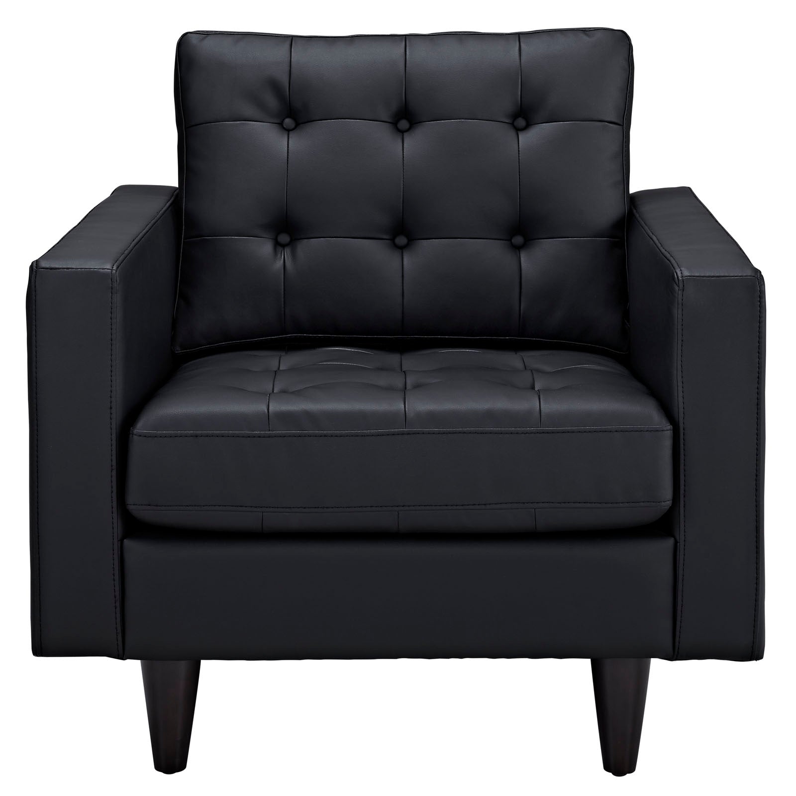 Modway Living Room Sets - Empress Armchair Leather Set of 2 Black