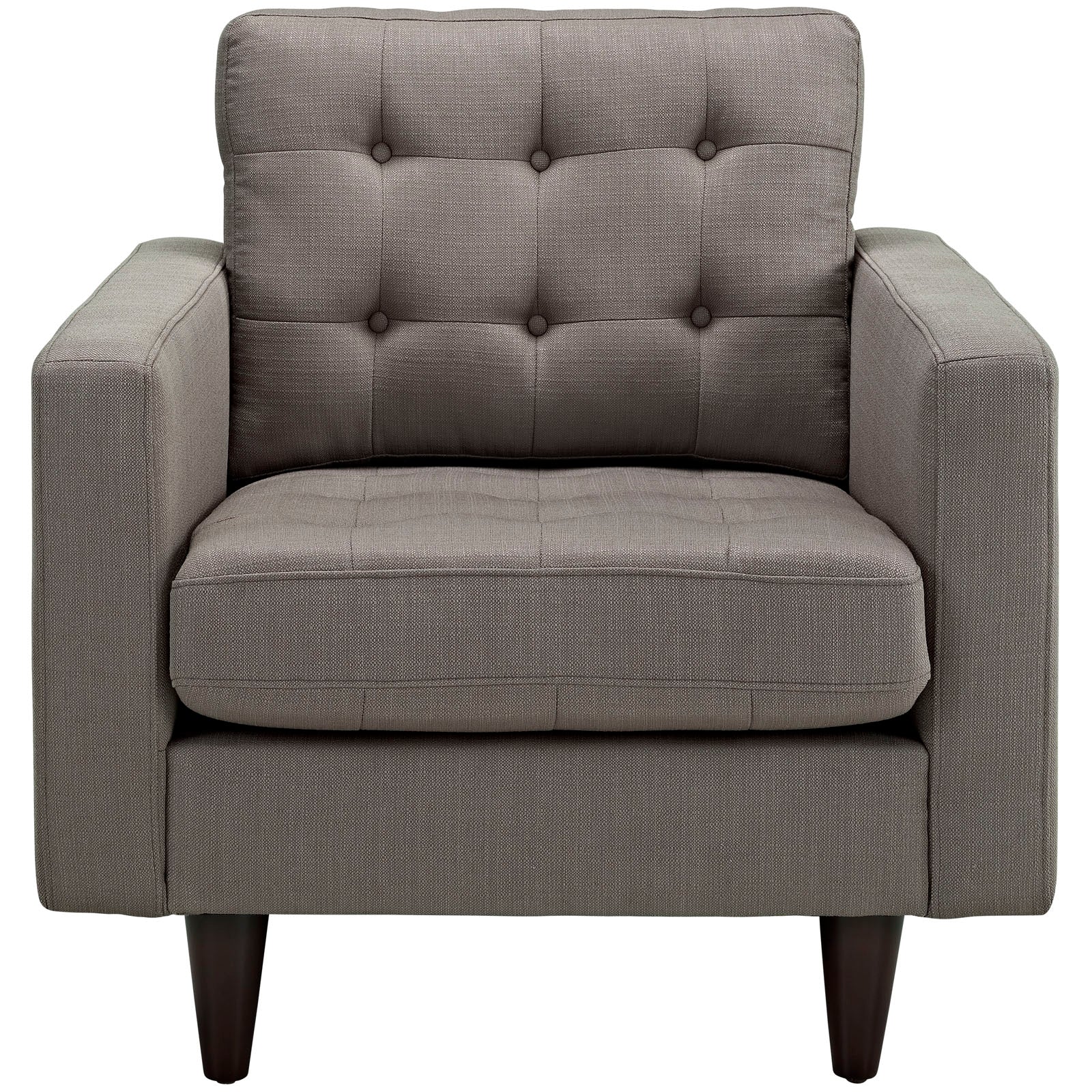 Modway Accent Chairs - Empress Armchair Upholstered Fabric Set of 2 Granite