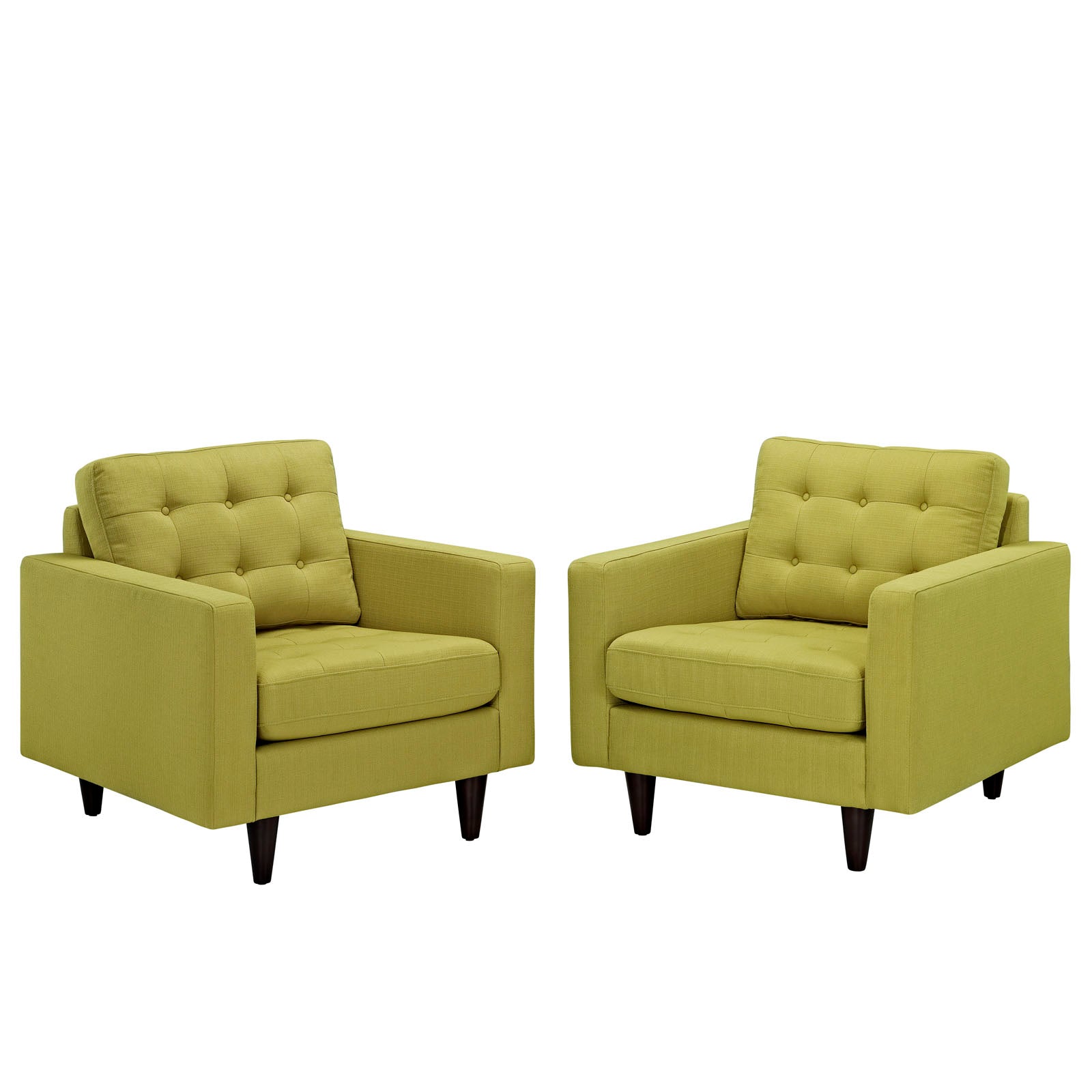 Modway Living Room Sets - Empress Armchair Upholstered Fabric Set Of 2 Wheatgrass