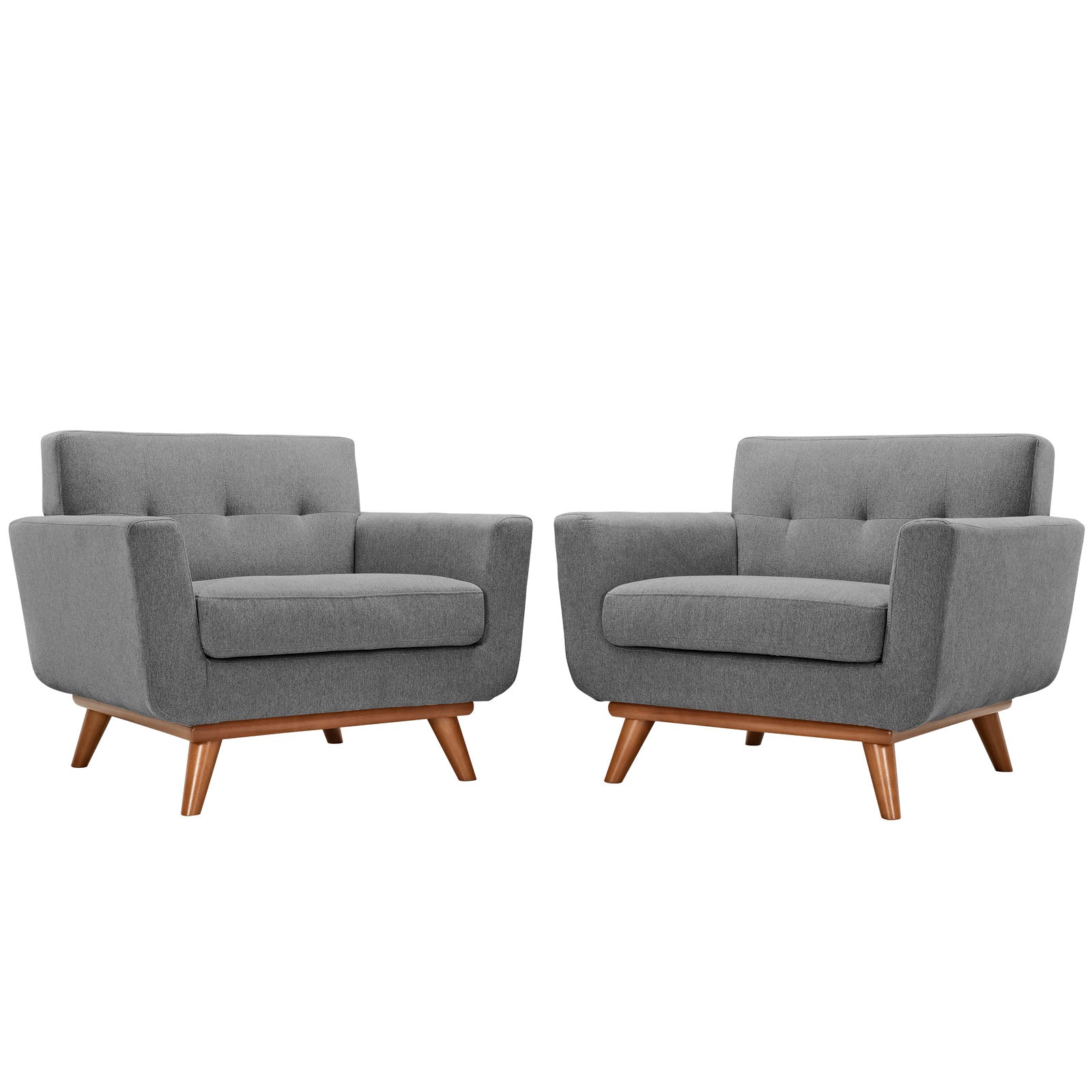 Modway Accent Chairs - Engage 2 Piece Armchair Set Gray