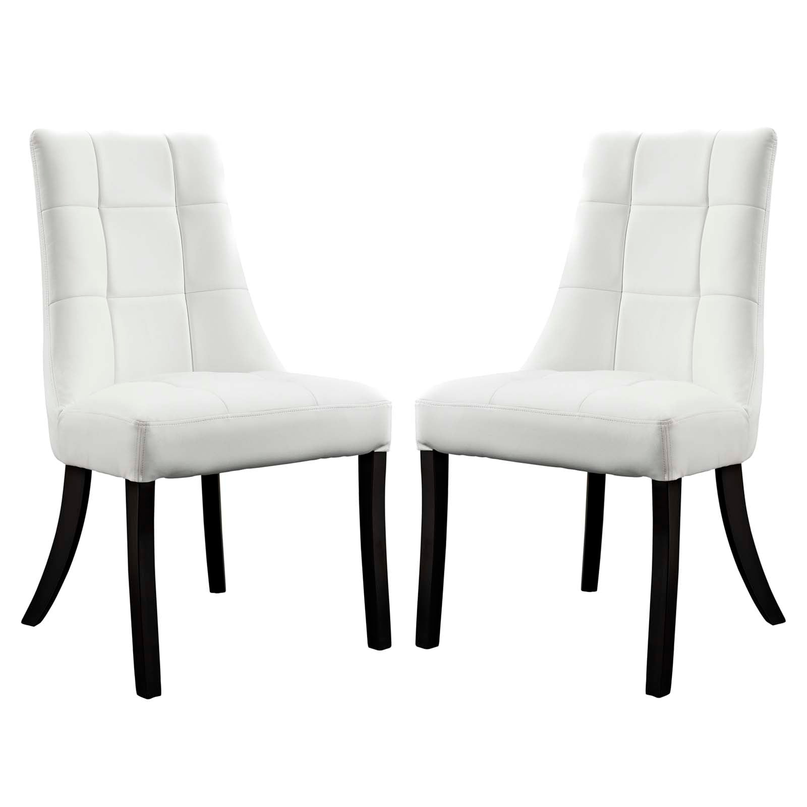 Modway Dining Chairs - Noblesse Dining Chair Vinyl ( Set of 2 ) White