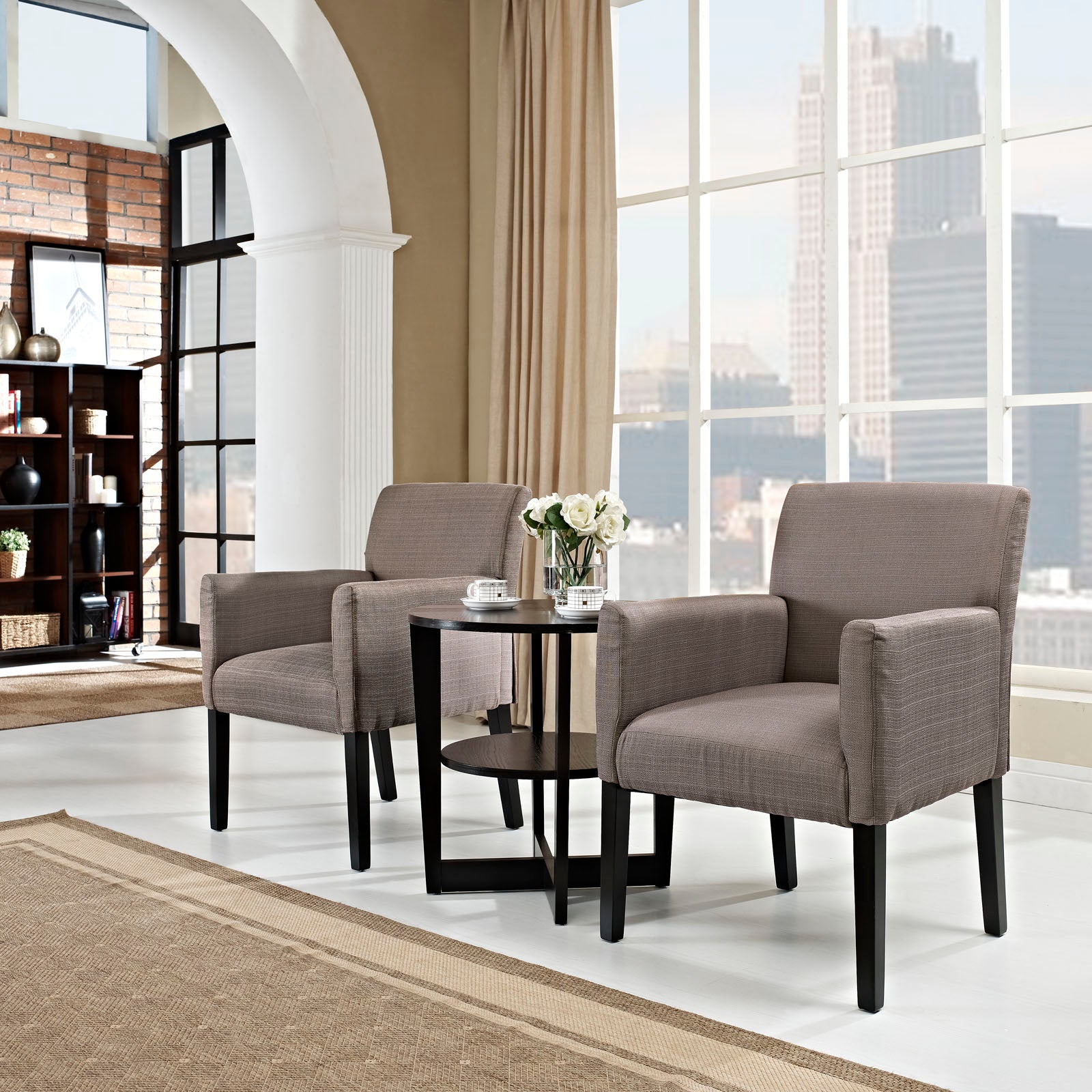 Modway Accent Chairs - Chloe Armchair Gray ( Set of 2 )
