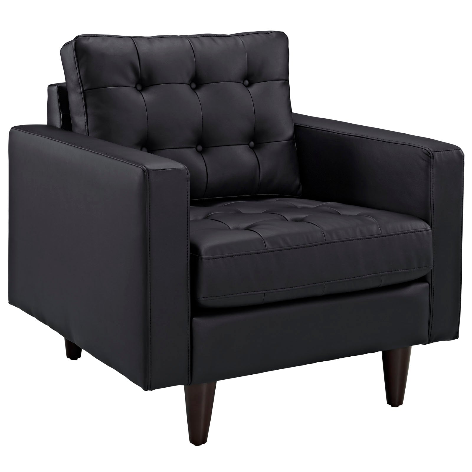 Modway Living Room Sets - Empress Sofa and Armchair Set of 2 Black