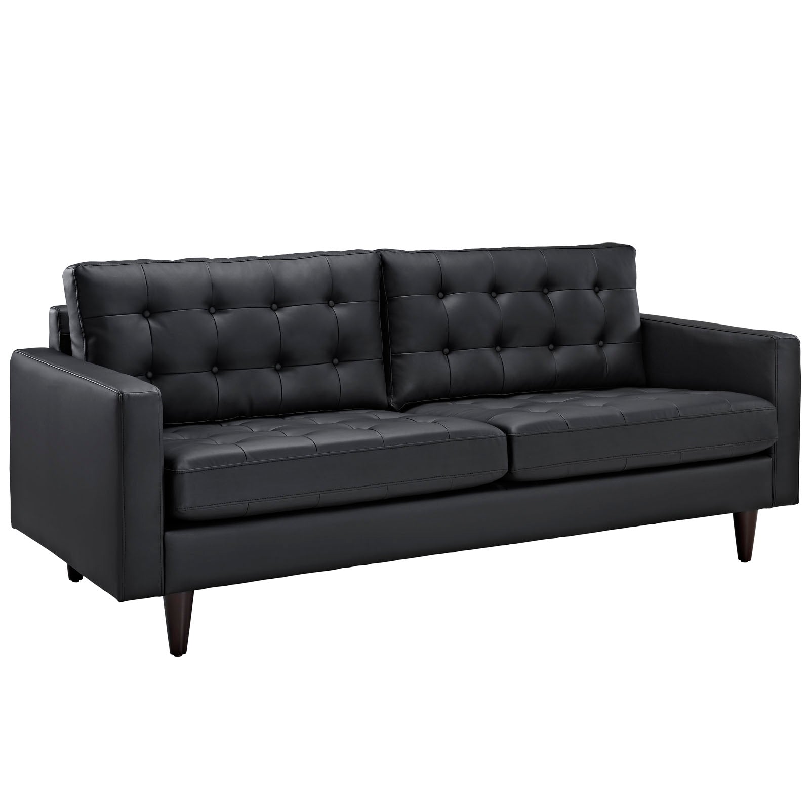 Modway Living Room Sets - Empress Sofa and Armchairs Set of 3 Black