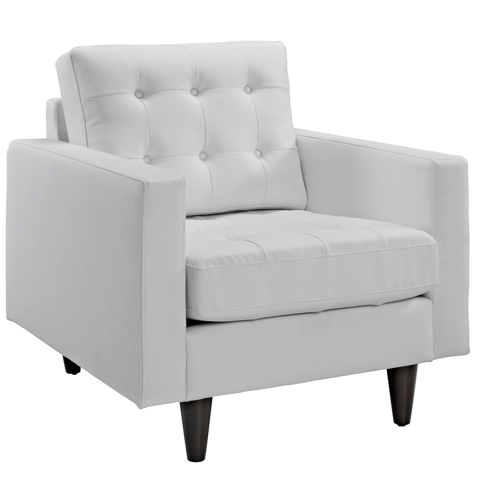 Modway Living Room Sets - Empress Sofa and Armchairs Set of 3 White