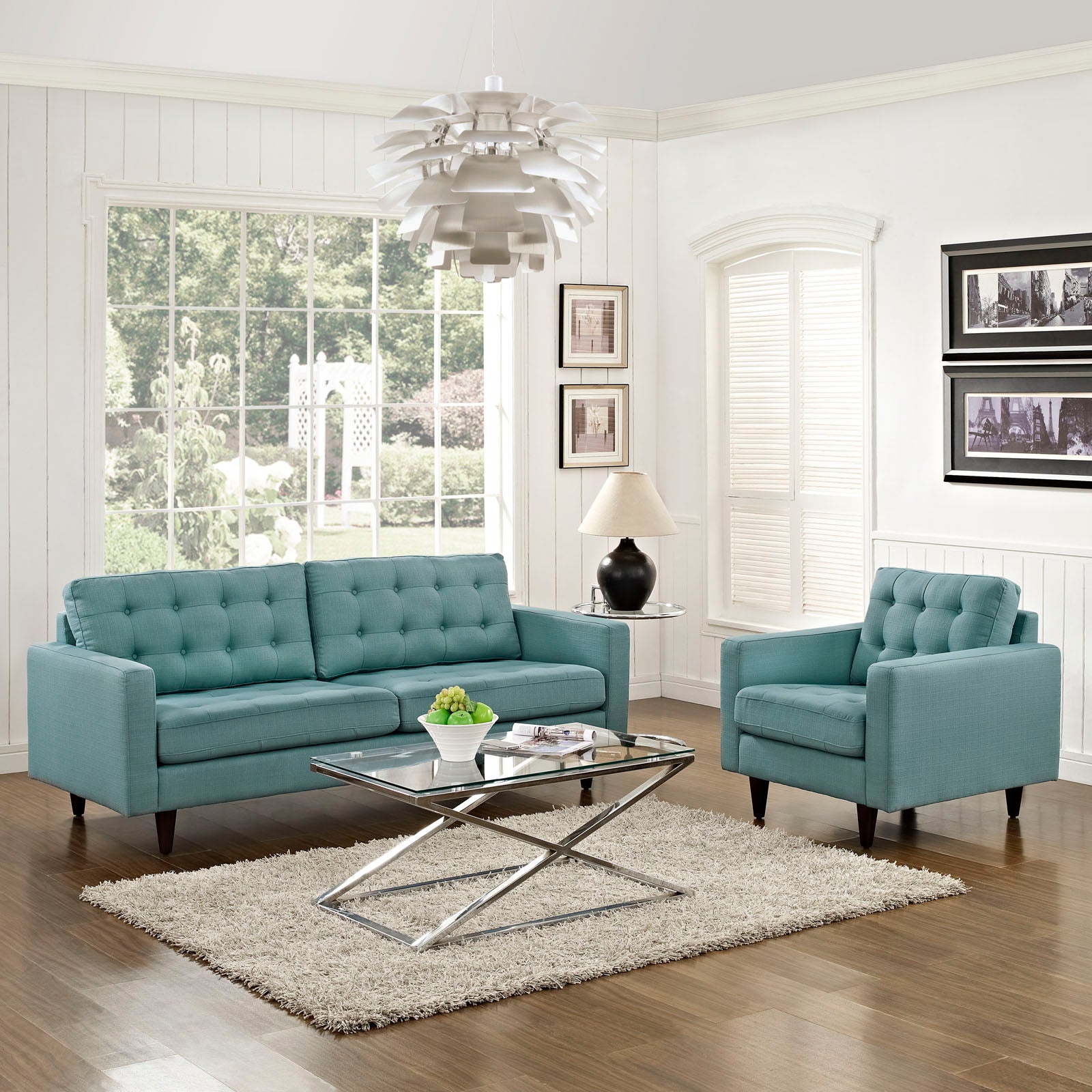 Modway Living Room Sets - Empress Armchair And Sofa Set Of 2 Laguna