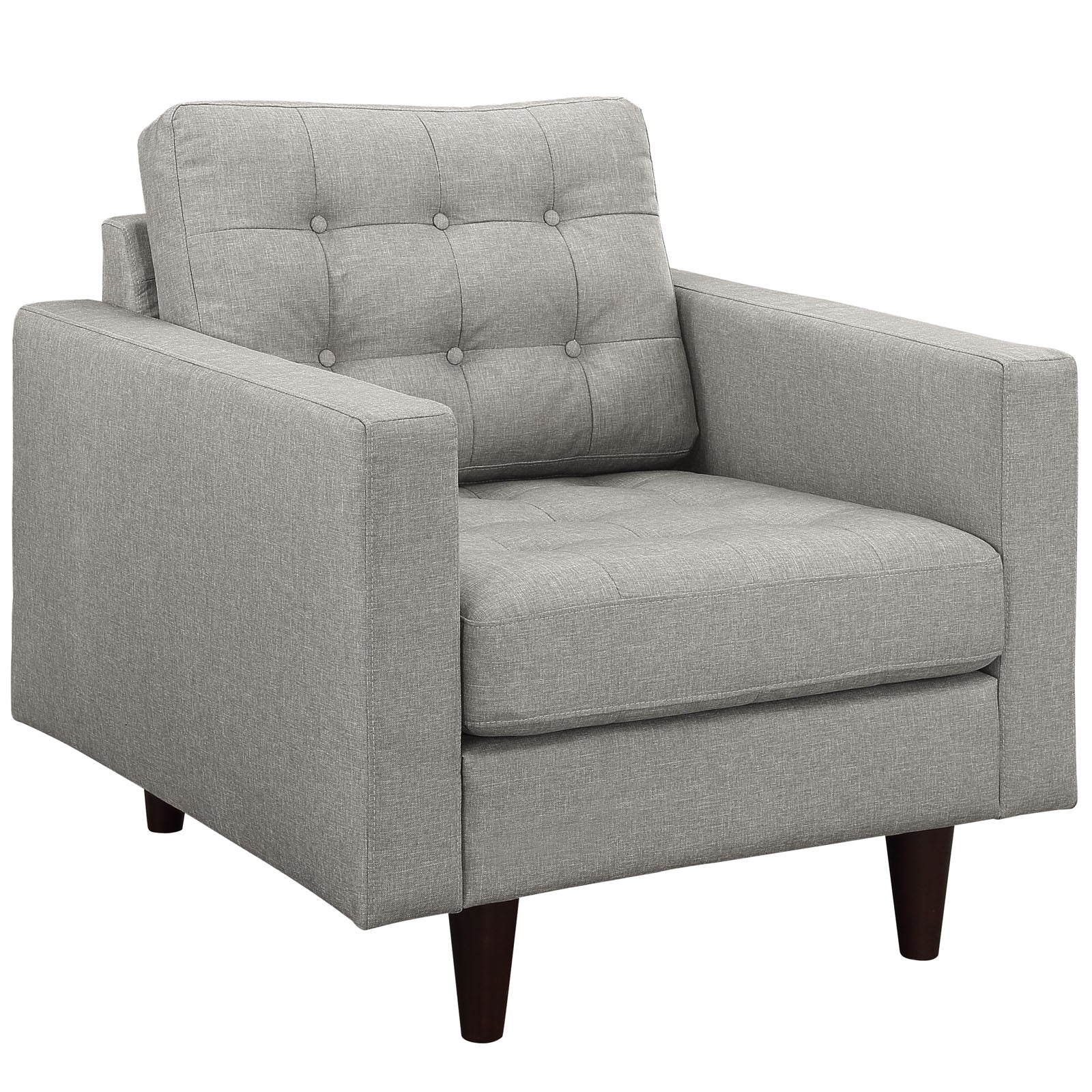 Modway Living Room Sets - Empress Armchair And Sofa Set Of 2 Light Gray