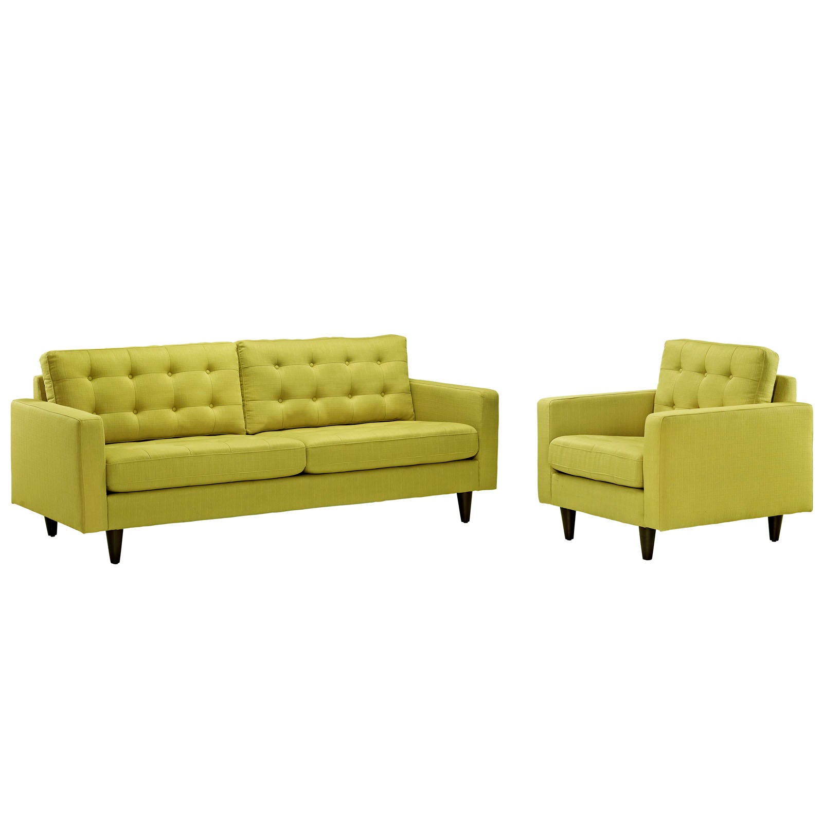 Modway Living Room Sets - Empress Armchair And Sofa Set Of 2 Wheatgrass