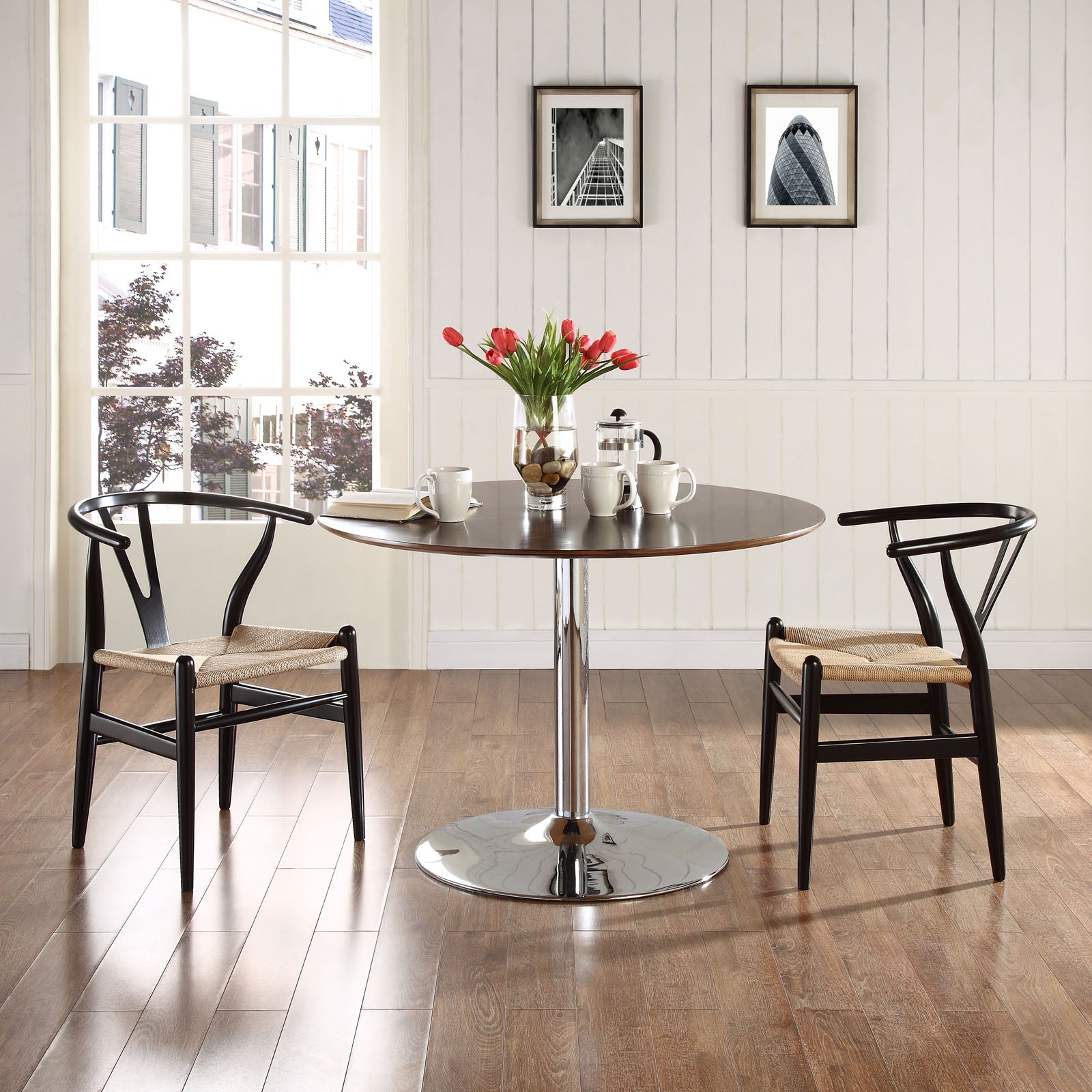 Modway Dining Chairs - Amish Dining Armchair ( Set of 2 ) Black