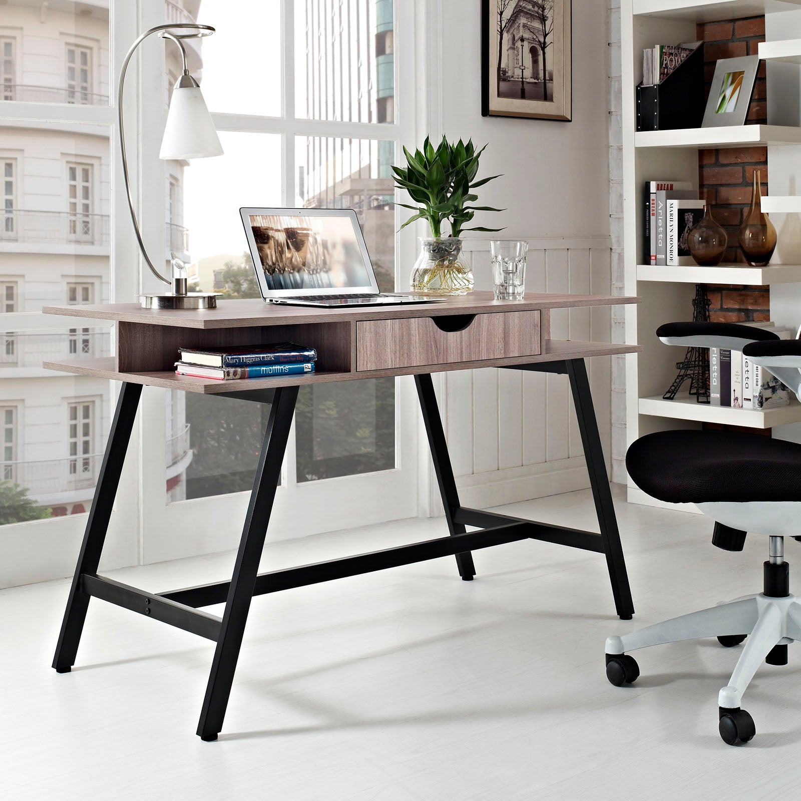 Modway Desks - Turnabout Office Desk Birch
