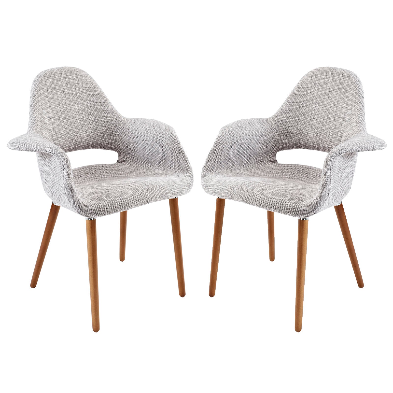 Modway Dining Chairs - Aegis Dining Armchair Set Of 2 Light Gray