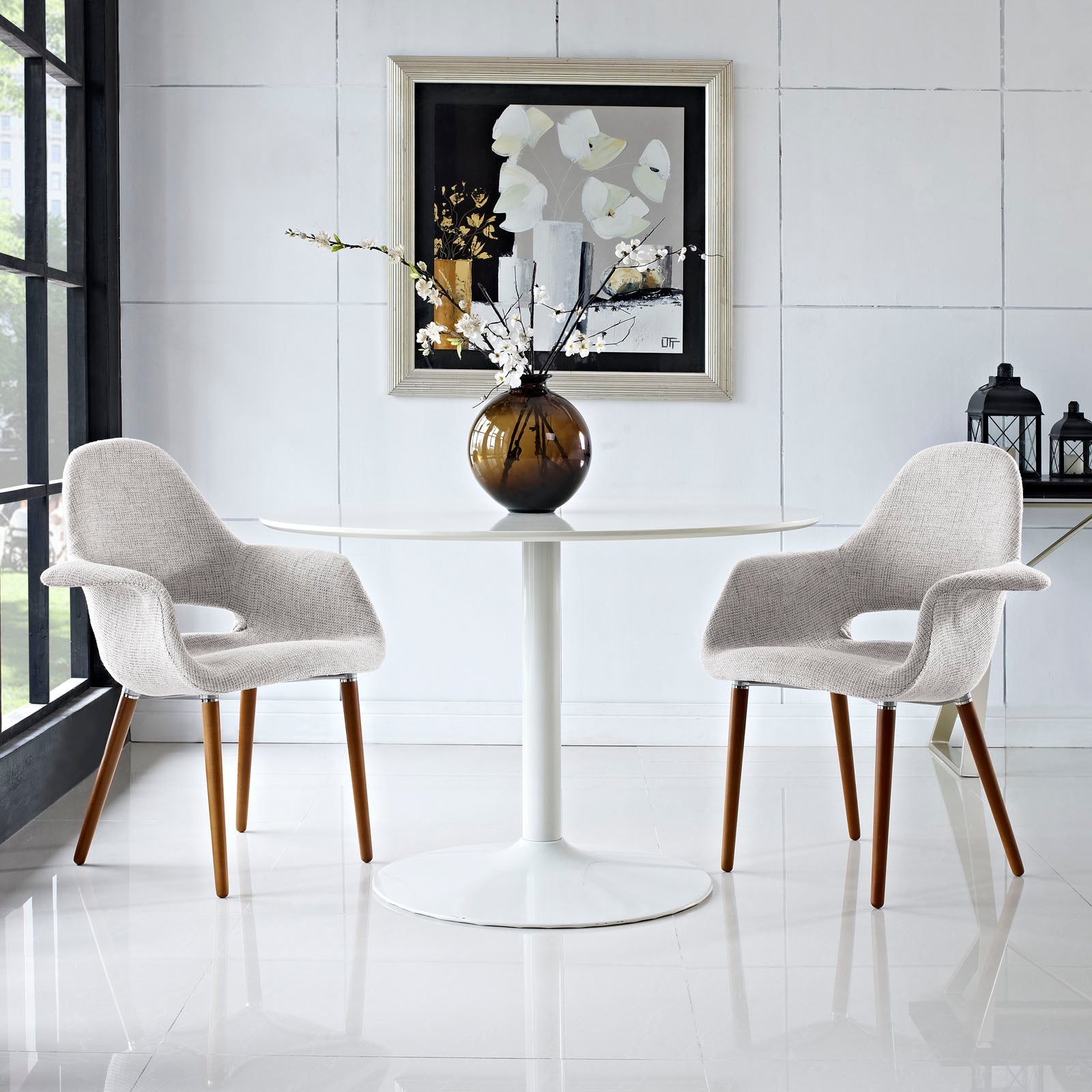 Modway Dining Chairs - Aegis Dining Armchair Set Of 2 Light Gray
