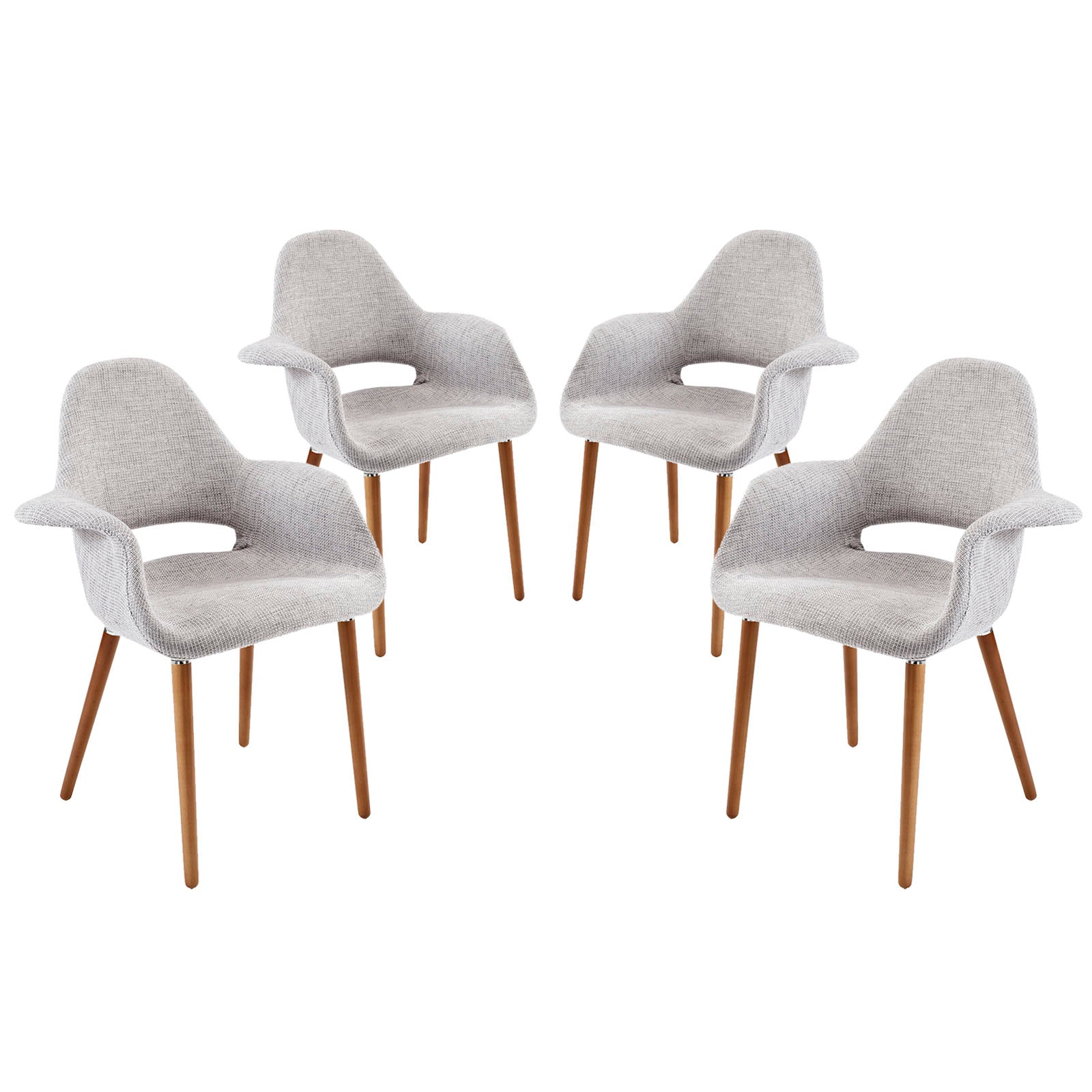 Modway Dining Chairs - Aegis-Dining-Armchair-Set-of-4-Light-Gray