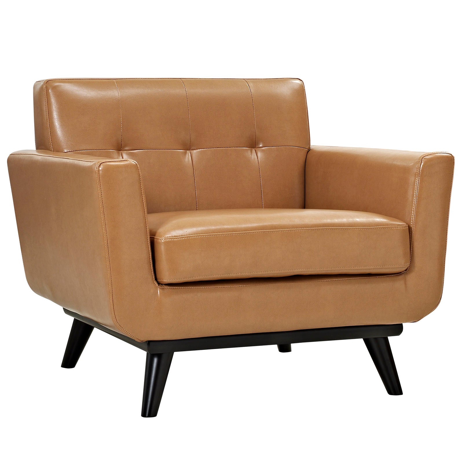 Modway Accent Chairs - Engage Bonded Leather Armchair Tan