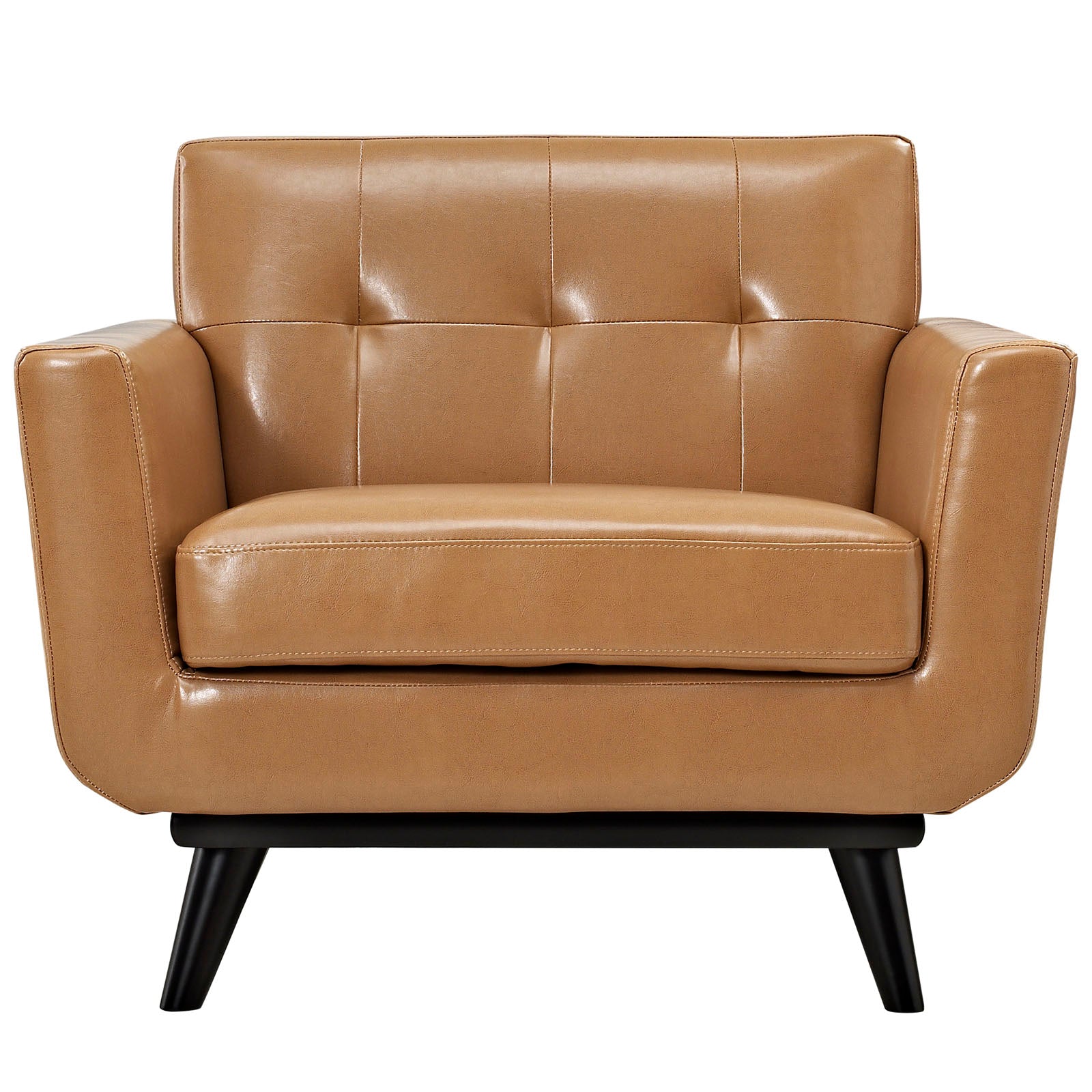 Modway Accent Chairs - Engage Bonded Leather Armchair Tan