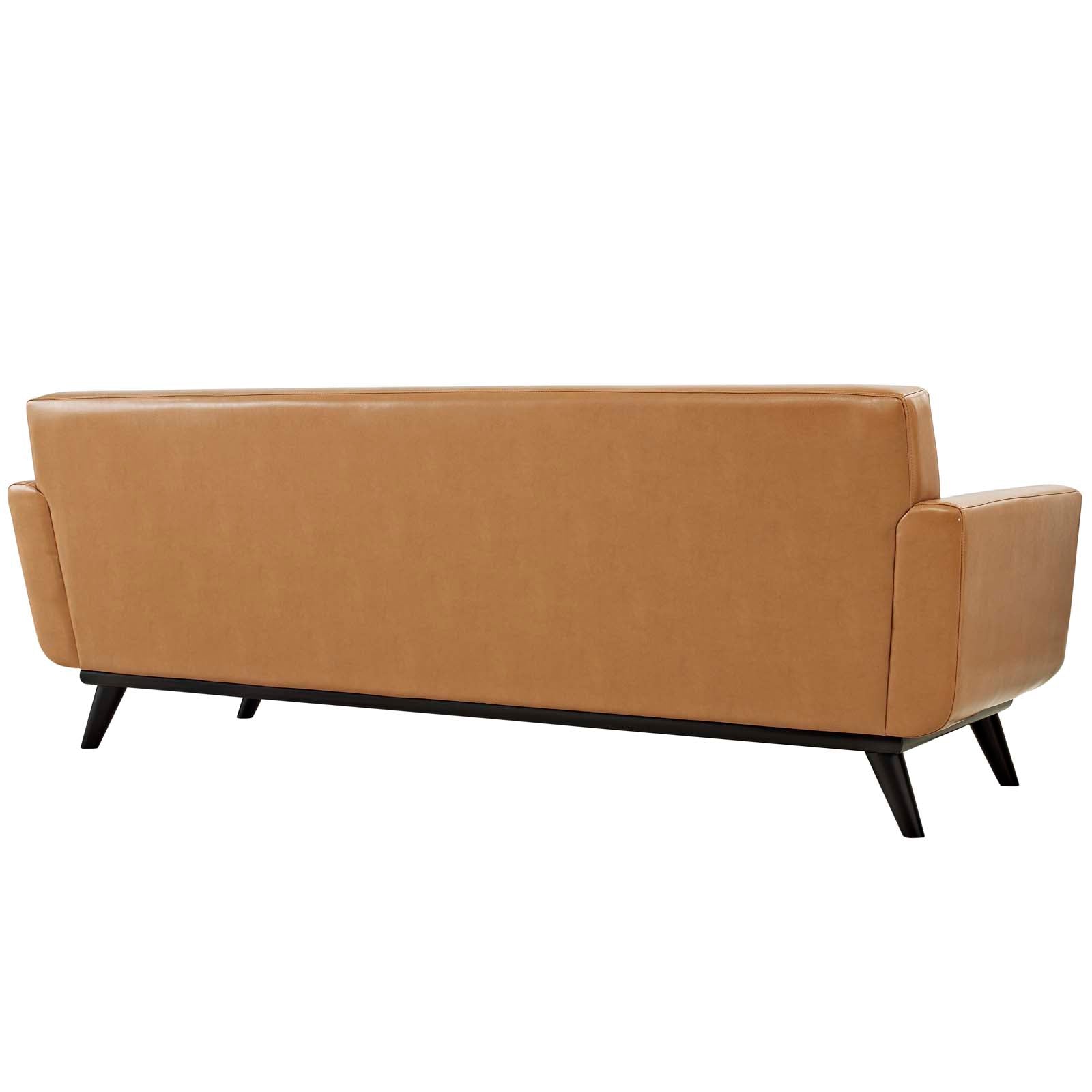 Modway Sofas & Couches - Engage Bonded Leather Sofa Tan & Black