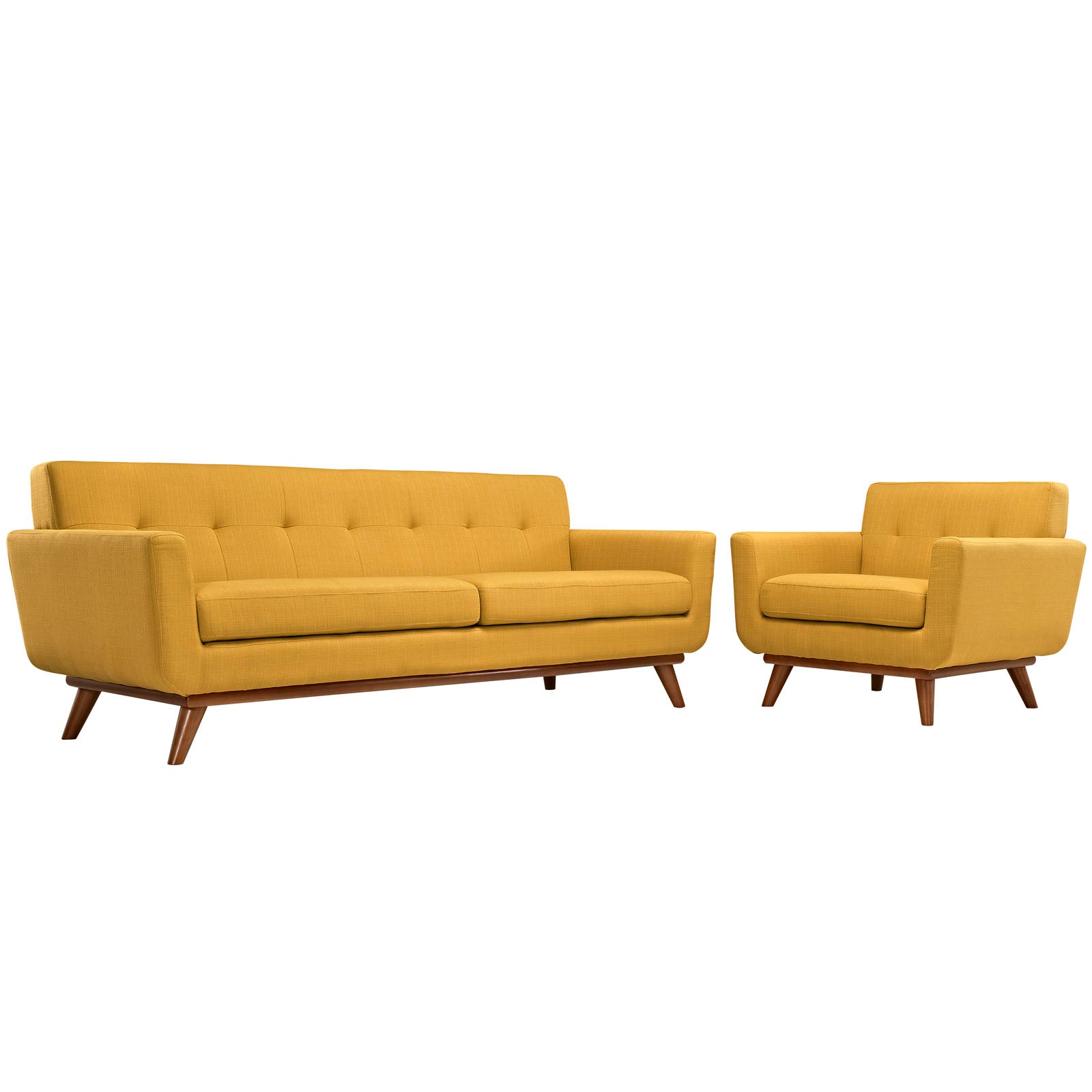 Modway Living Room Sets - Engage Armchair and Sofa Set of 2 Citrus