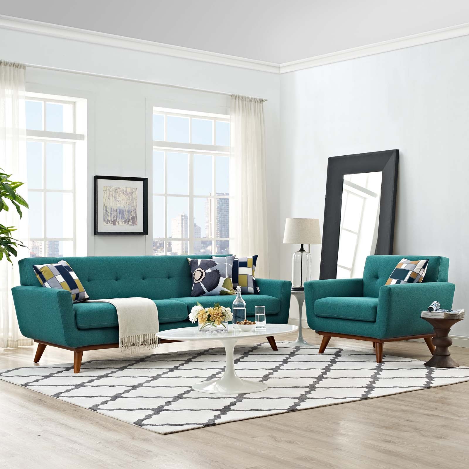 Modway Sofas & Couches - Engage Armchair and Sofa (Set of 2) Teal