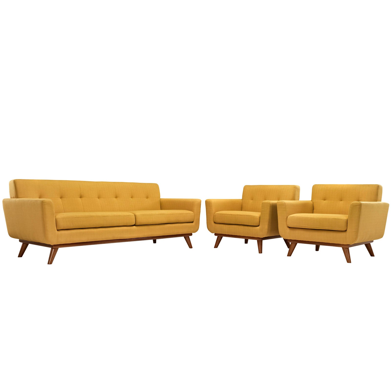 Modway Living Room Sets - Engage Armchairs and Sofa Set of 3 Citrus