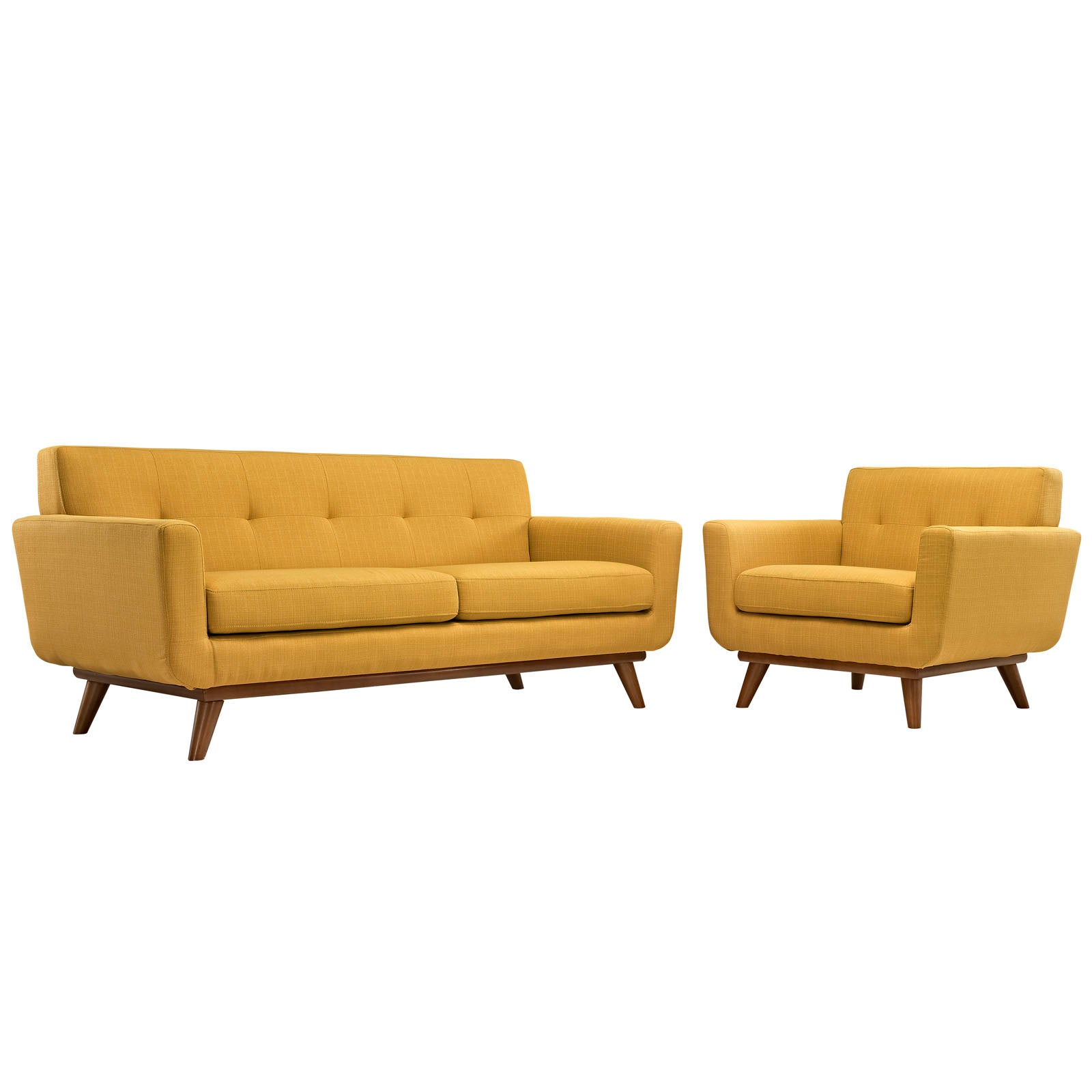 Modway Living Room Sets - Engage Armchair and Loveseat Set of 2 Citrus