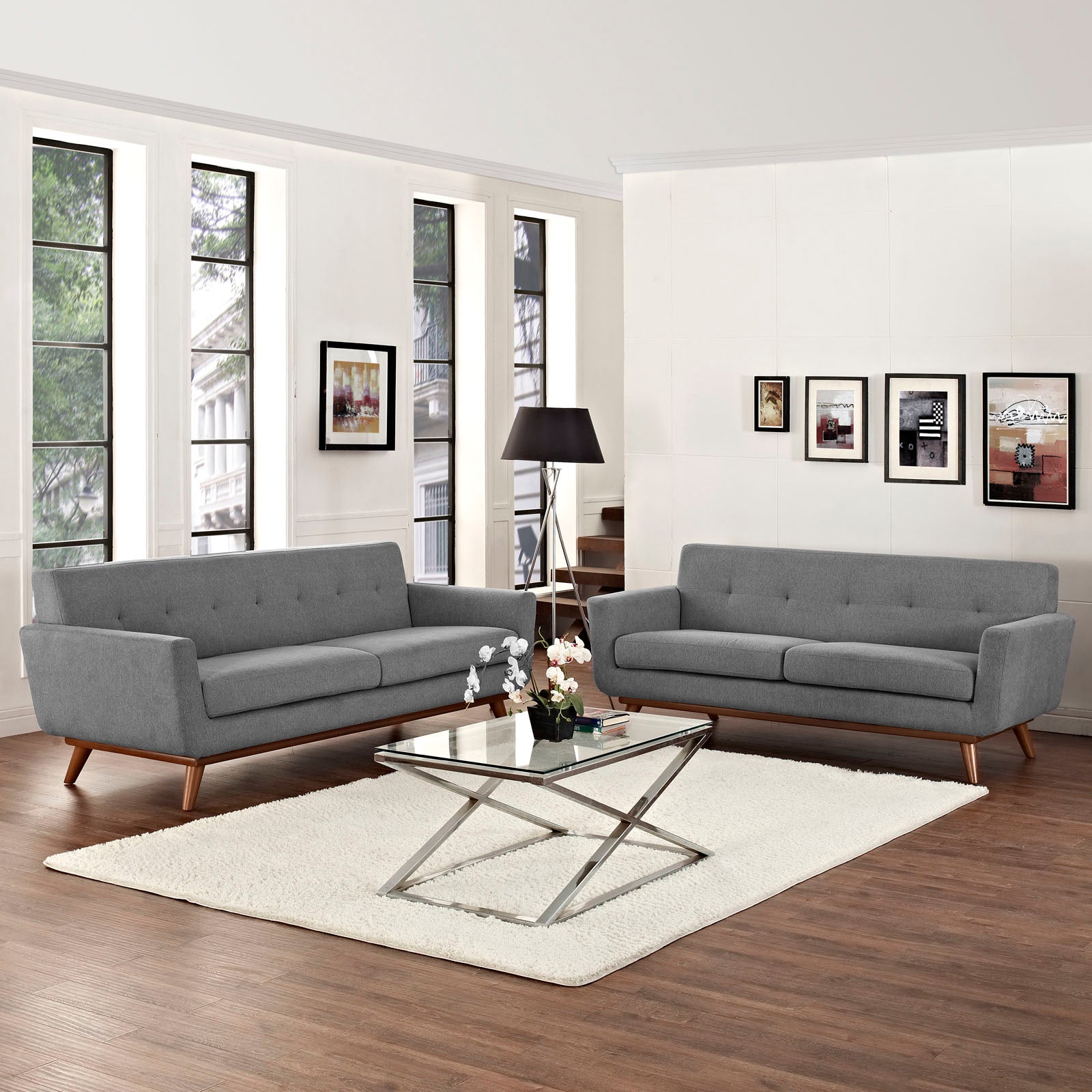 Modway Sofas & Couches - Engage Loveseat and Sofa (Set of 2) Expectation Gray