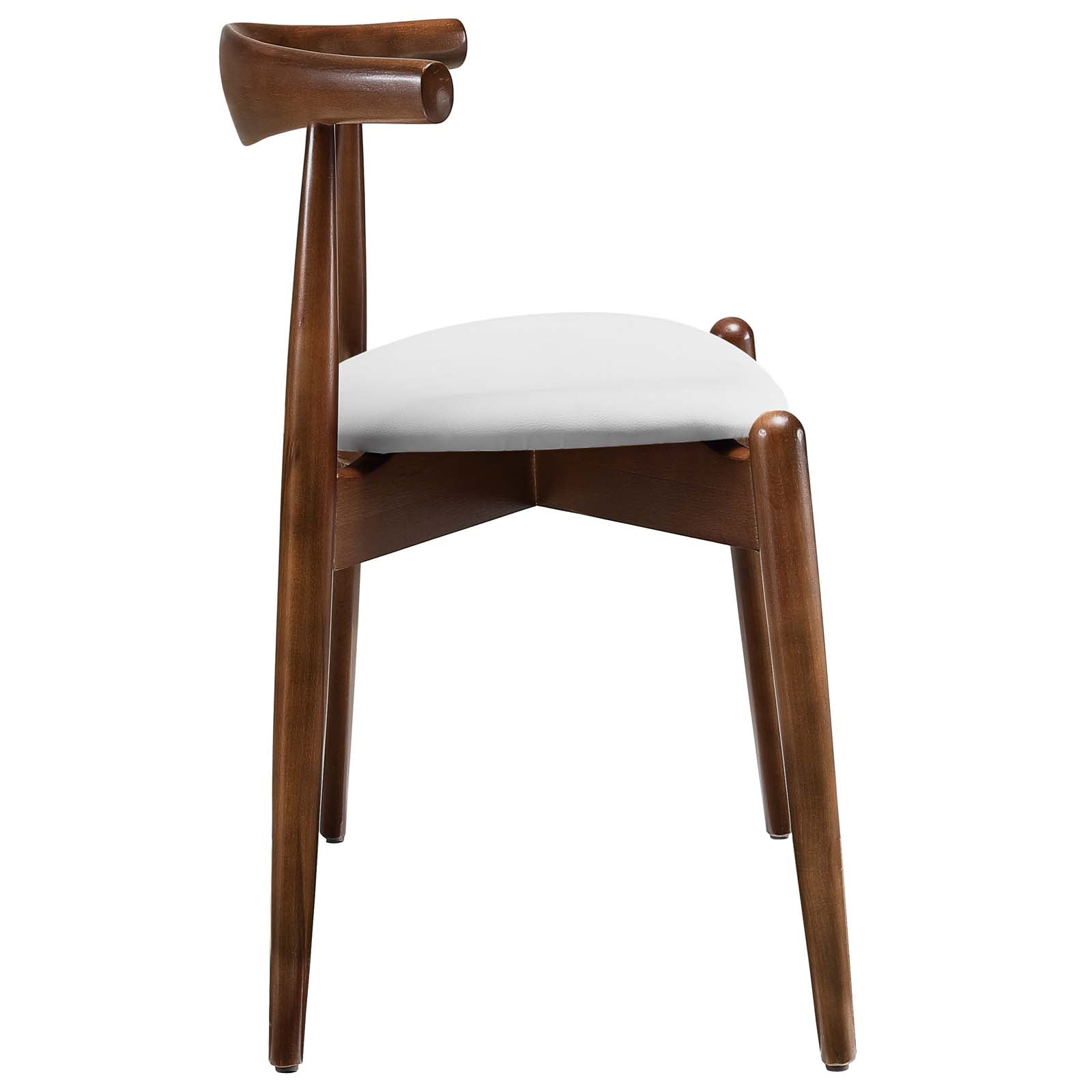 Modway Dining Chairs - Stalwart Dining Side Chairs ( Set of 2 ) Dark Walnut White