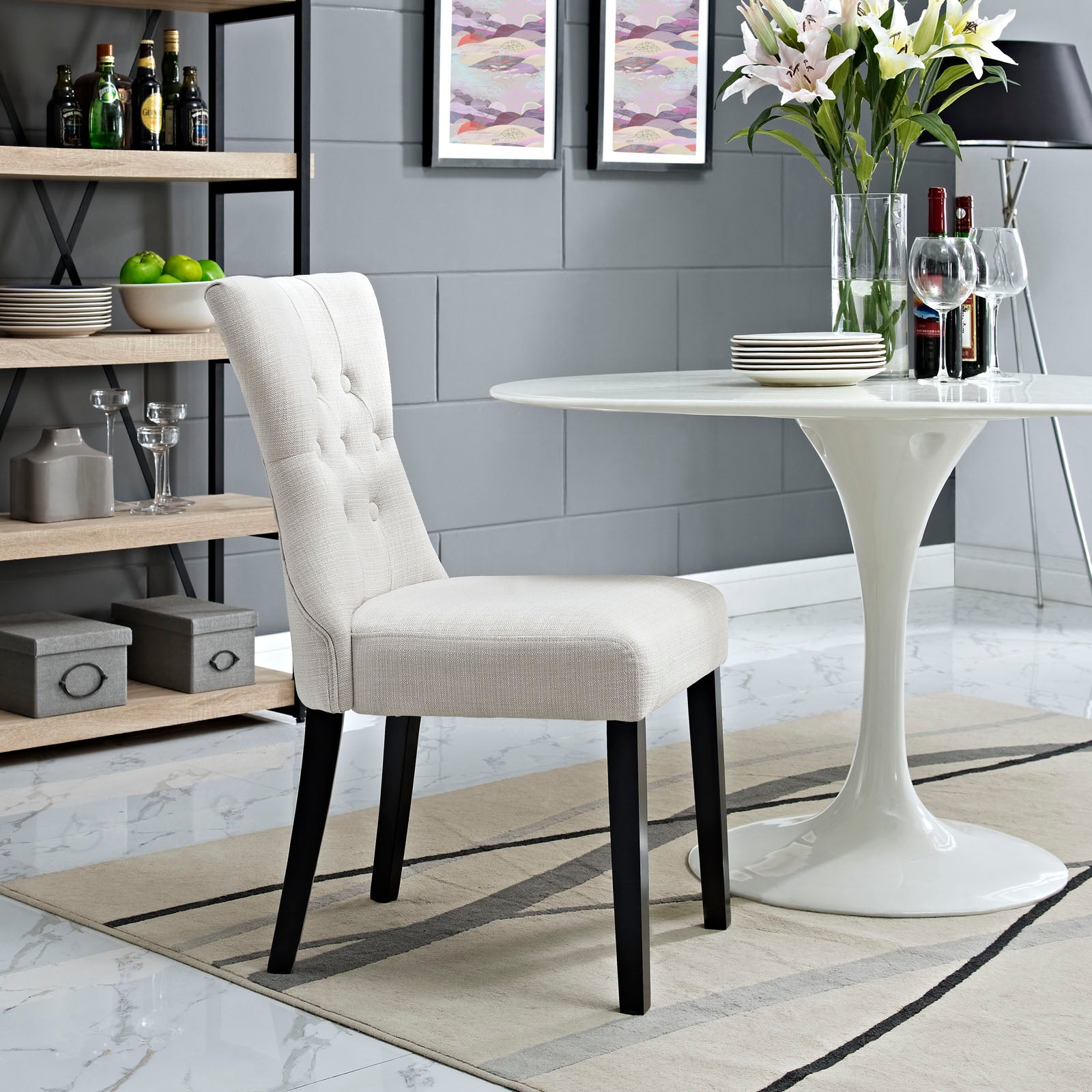 Modway Dining Chairs - Silhouette Dining Side Chair Beige