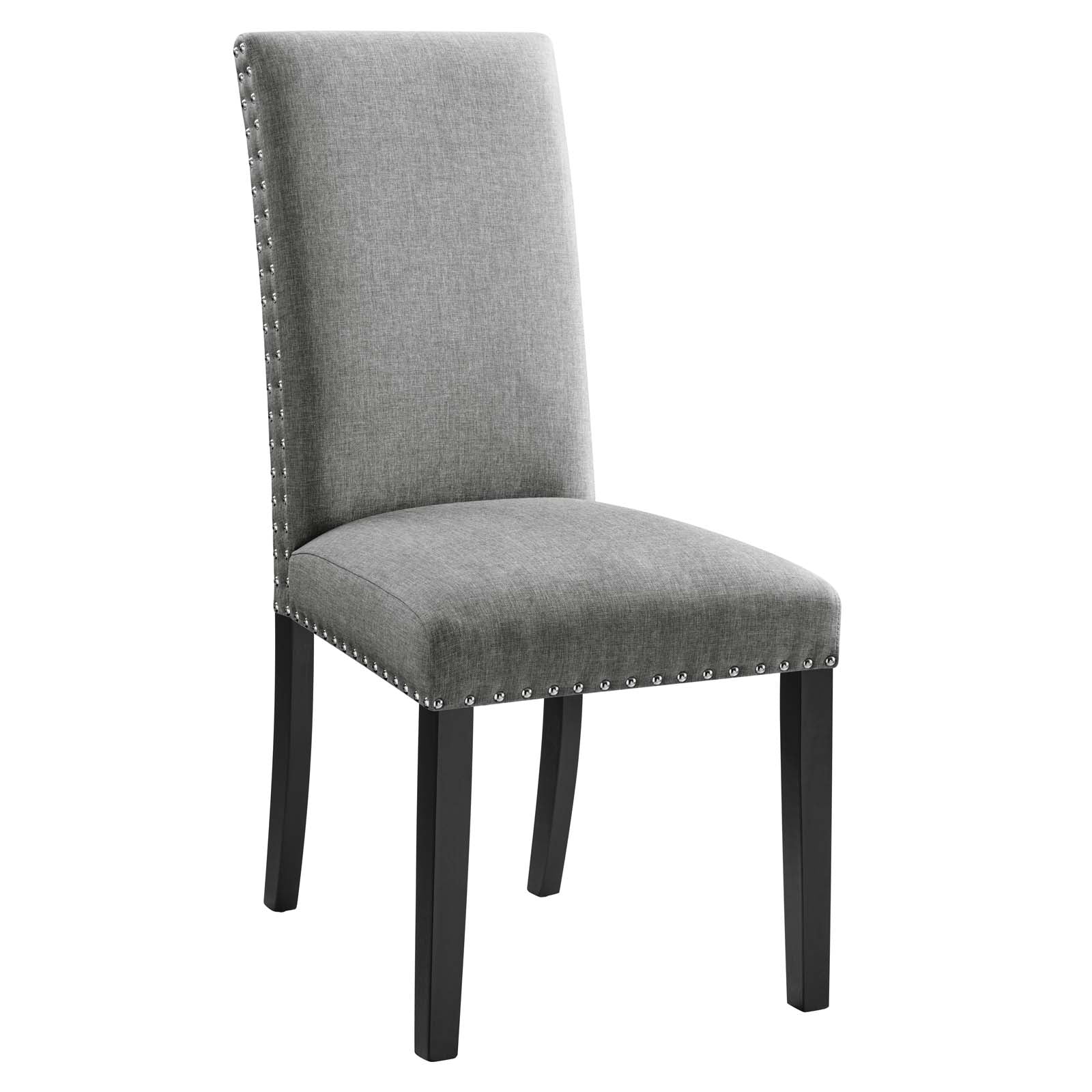 Modway Dining Chairs - Parcel-Dining-Upholstered-Fabric-Side-Chair-Light-Gray
