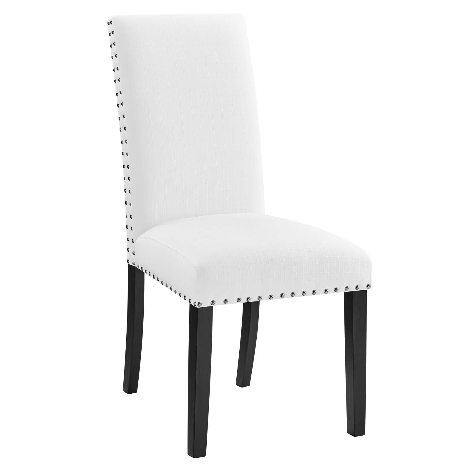 Modway Dining Chairs - Parcel-Dining-Upholstered-Fabric-Side-Chair-White