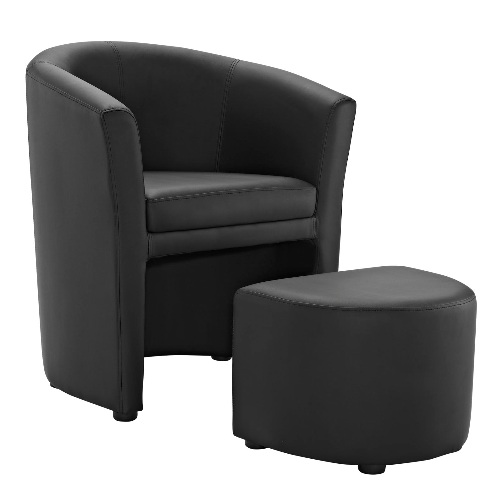 Modway Living Room Sets - Divulge Armchair and Ottoman Black