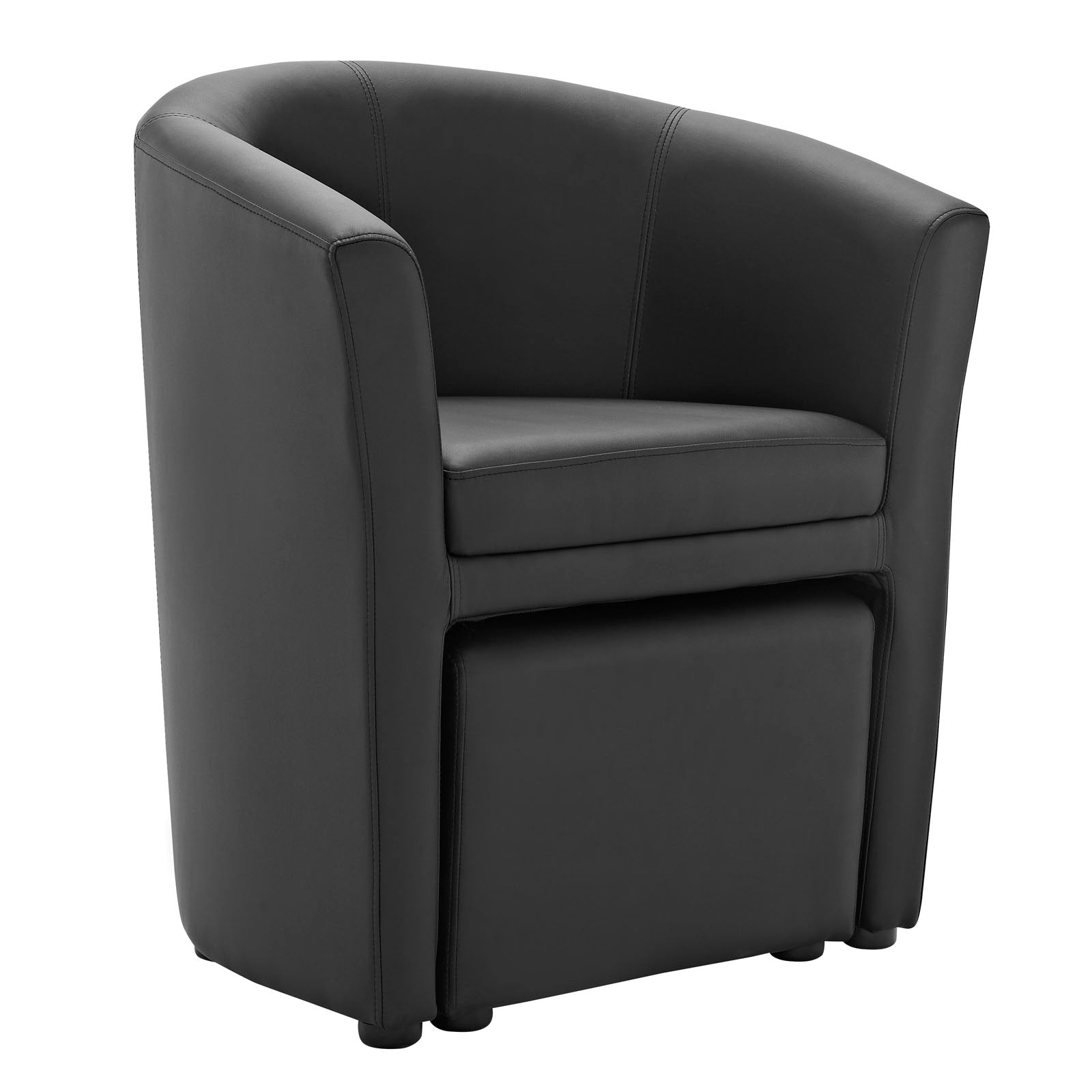 Modway Living Room Sets - Divulge Armchair and Ottoman Black