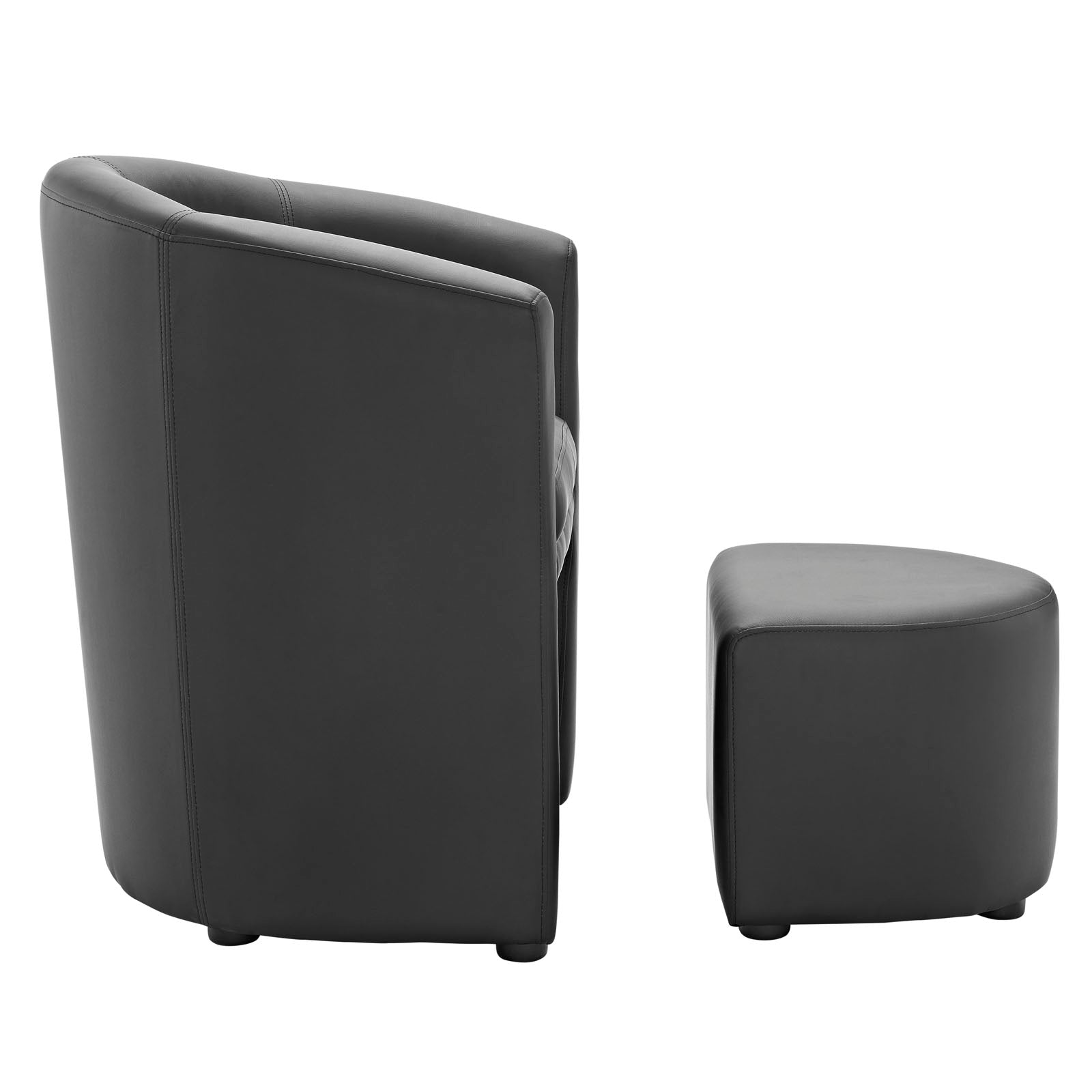 Modway Living Room Sets - Divulge Armchair and Ottoman Black