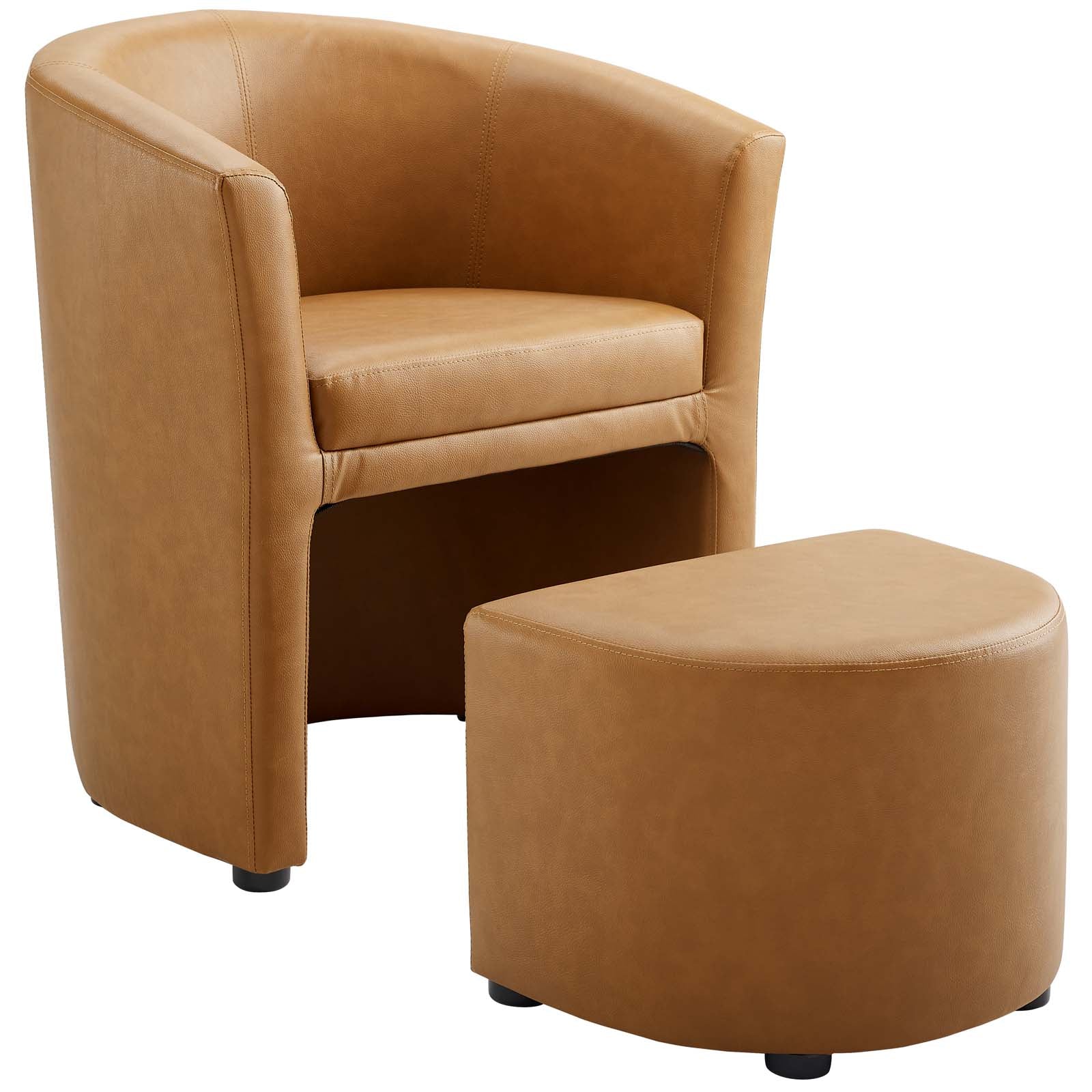 Modway Living Room Sets - Divulge Armchair and Ottoman Tan