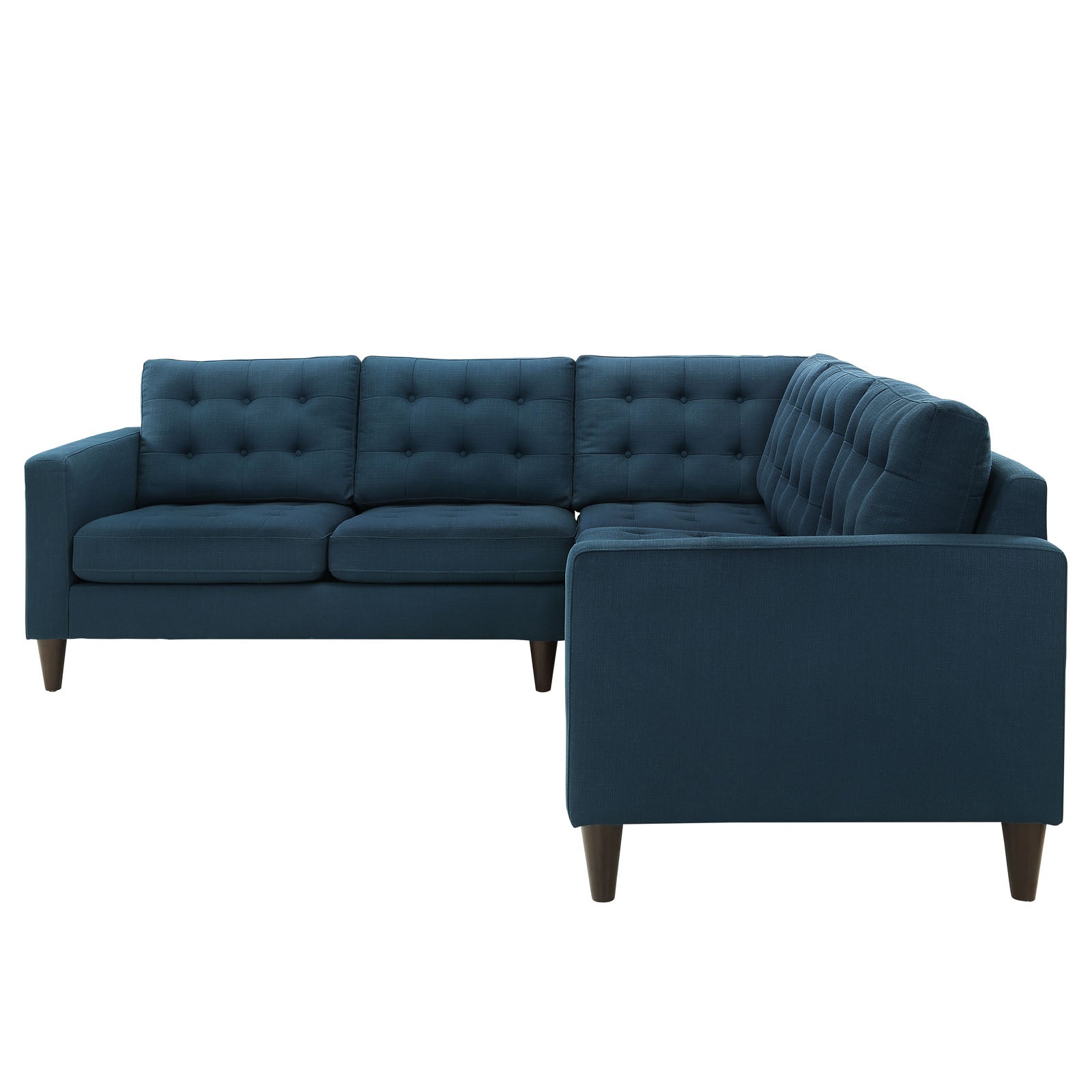 Modway Sectional Sofas - Empress 3 Piece Upholstered Fabric Sectional Sofa Set Azure