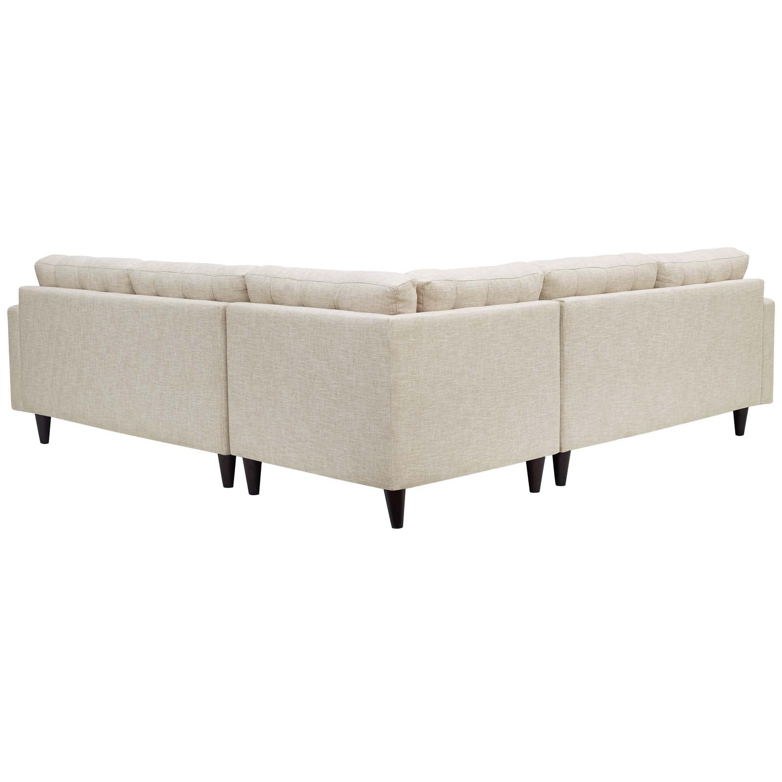 Modway Sectional Sofas - Empress 3 Piece Upholstered Fabric Sectional Sofa Set Beige